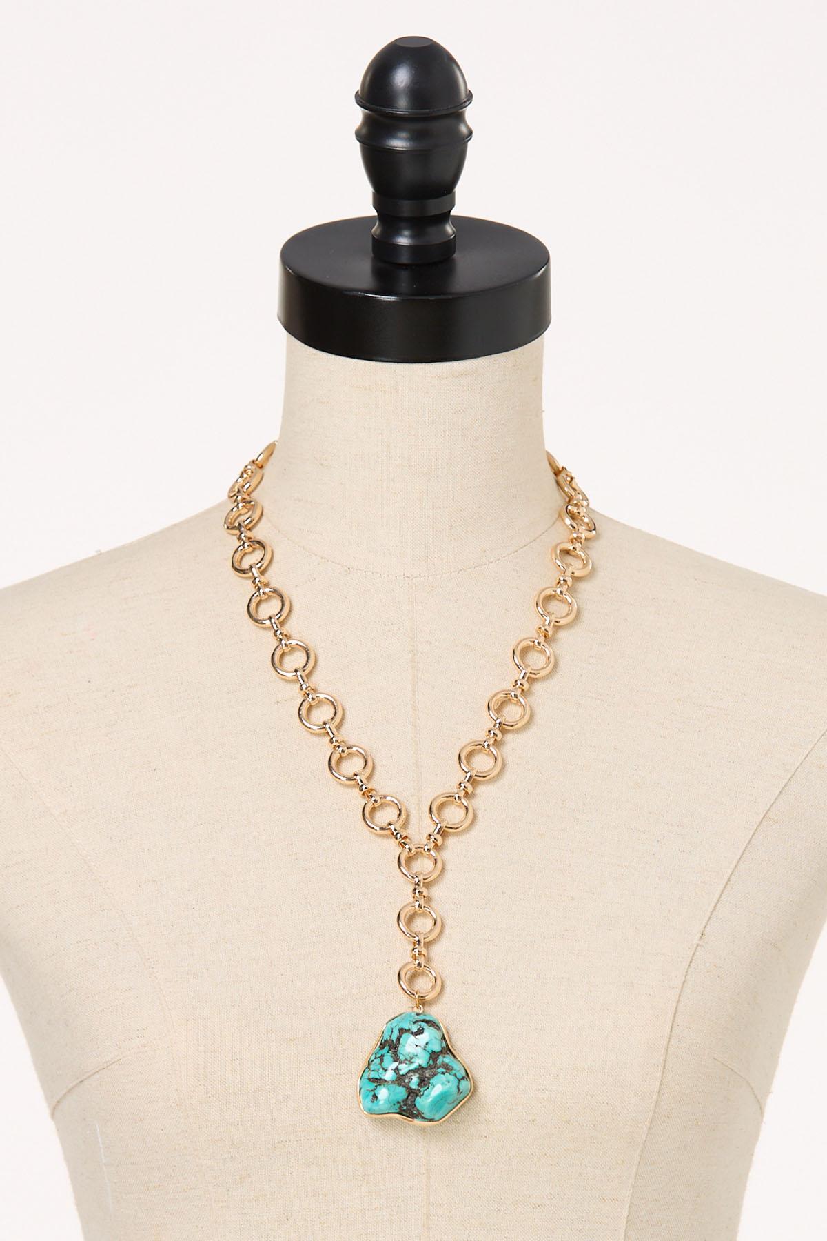  Cato Fashions | Cato Turquoise Pendant Chain Necklace