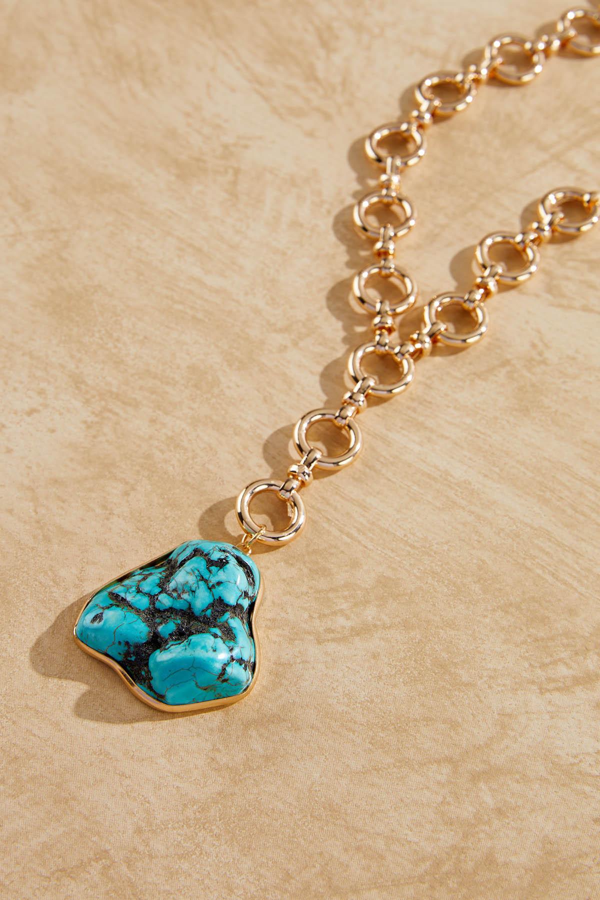  Cato Fashions | Cato Turquoise Pendant Chain Necklace