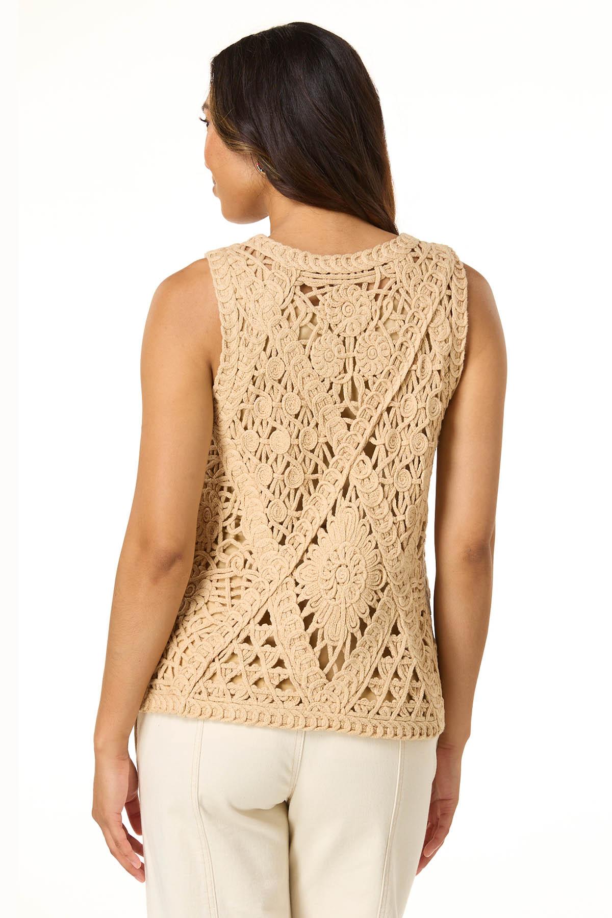  Cato Fashions | Cato Neutral Crochet Tank