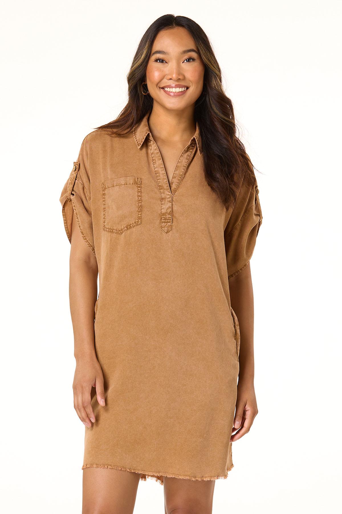  Cato Fashions | Cato Frayed Hem Chambray Dress