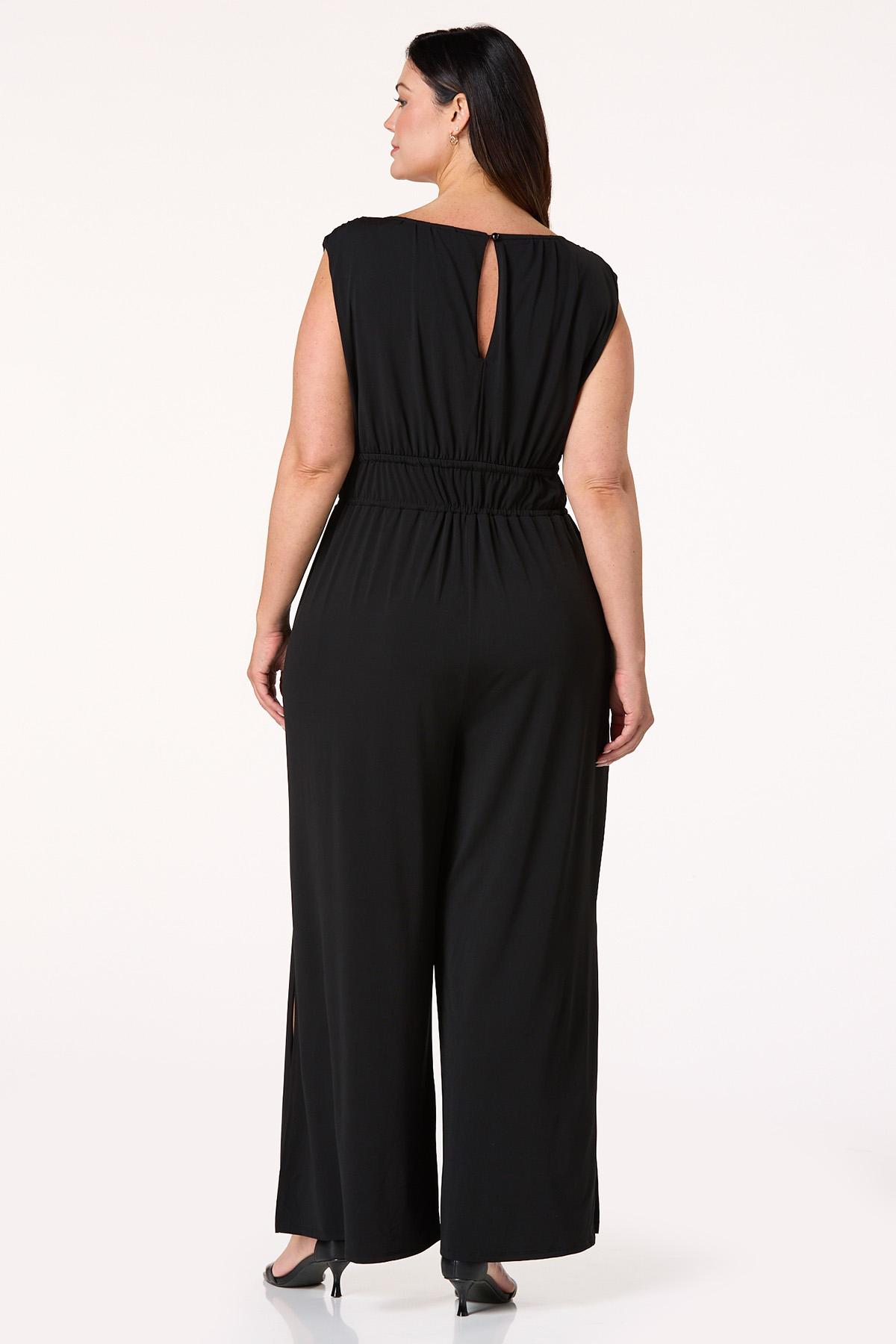 Cato Fashions | Cato Plus Size Solid Stretch Waist Jumpsuit