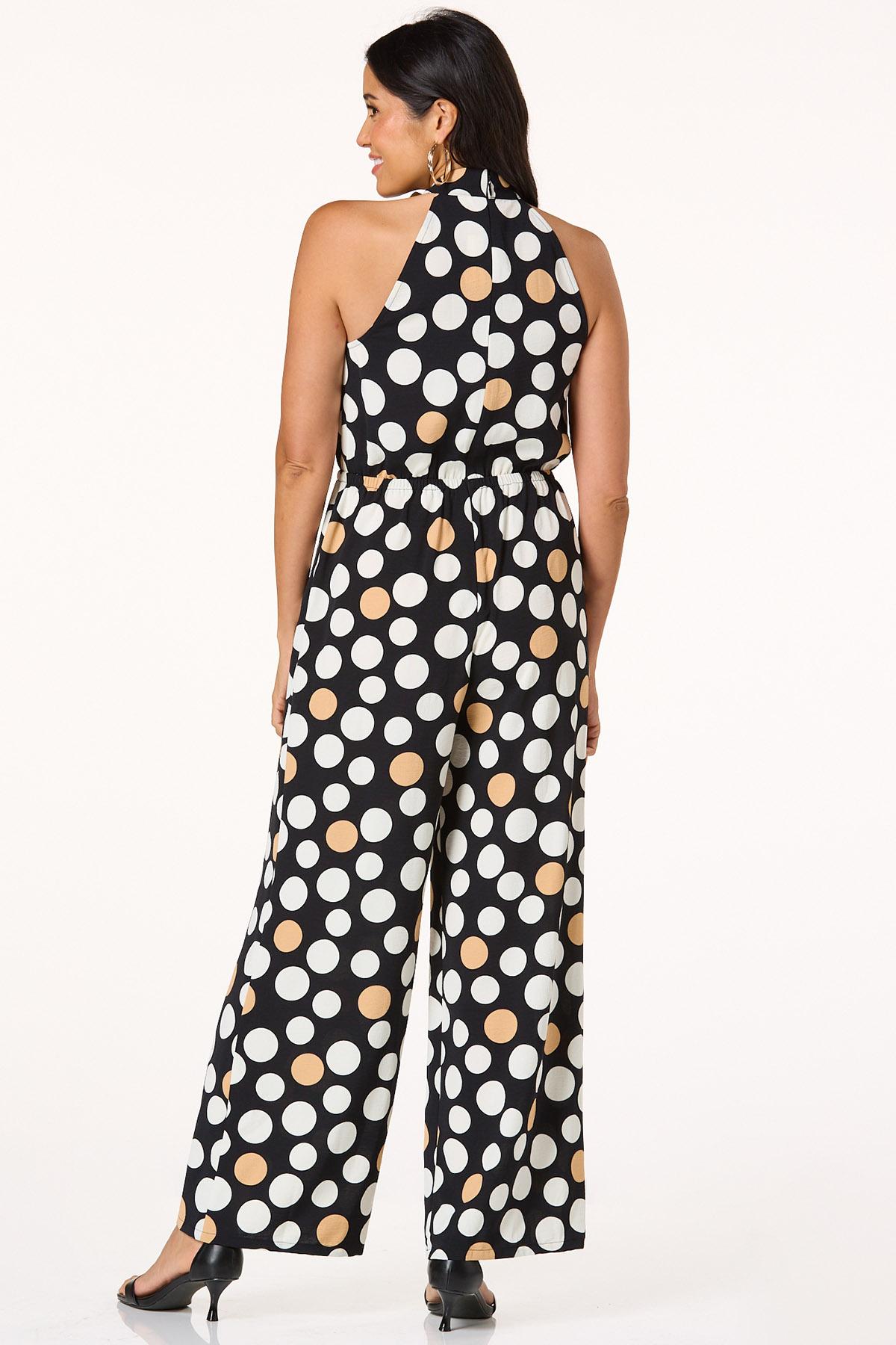 Cato Fashions | Cato Black White Dotted Cleo Jumpsuit