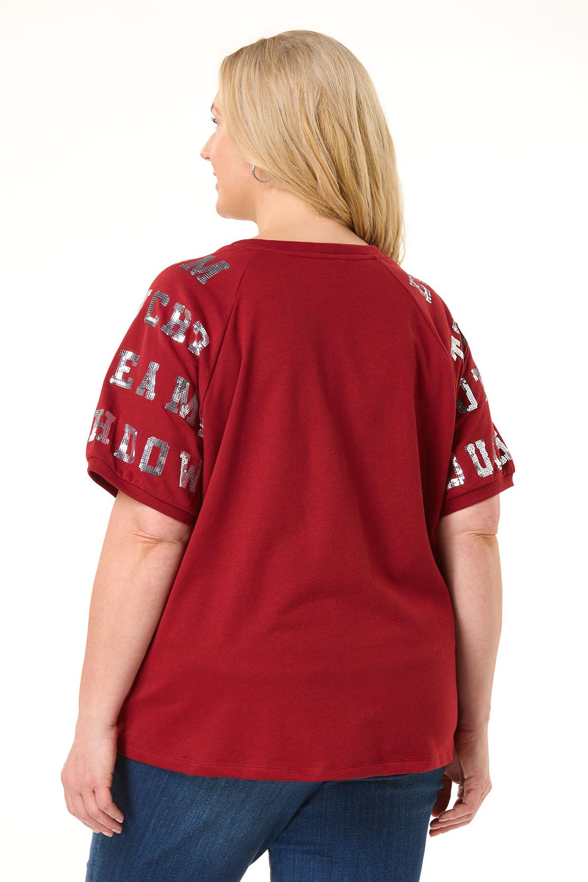 Cato Fashions | Cato Plus Size Sporty Sequin French Terry Top