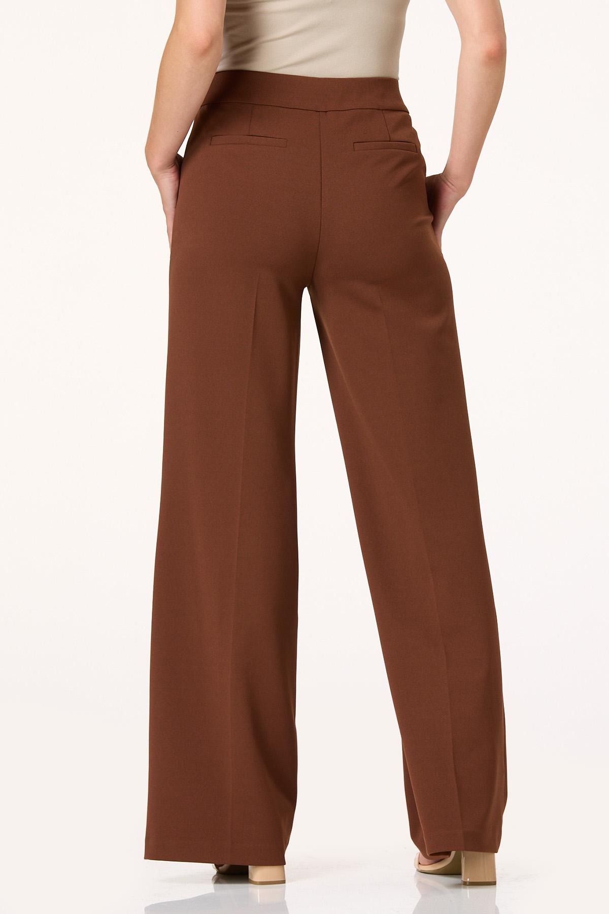  Cato Fashions | Cato Petite Crepe Scuba Button Front Wide Leg Pants