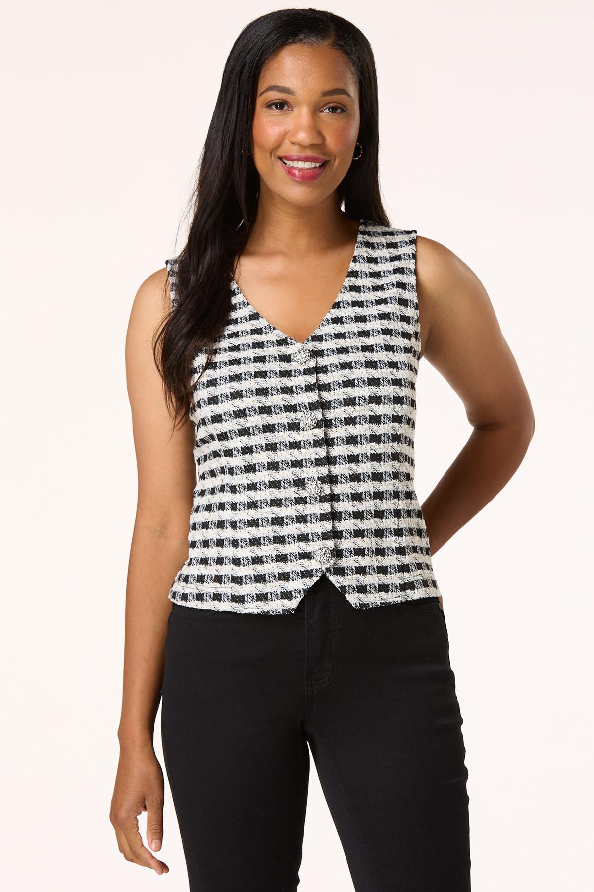 Cato Fashions | Cato Houndstooth Jacquard Vest