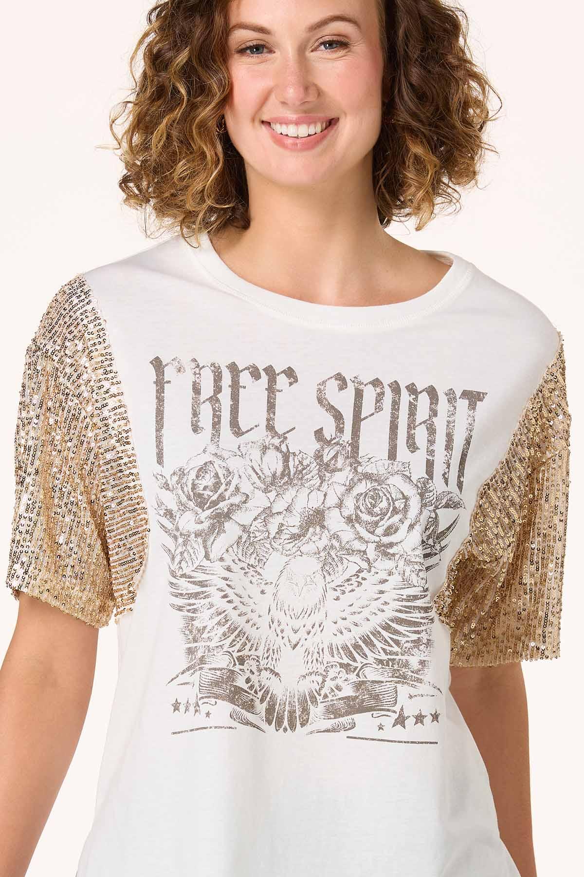  Cato Fashions | Cato Free Spirit Sequin Sleeve Top