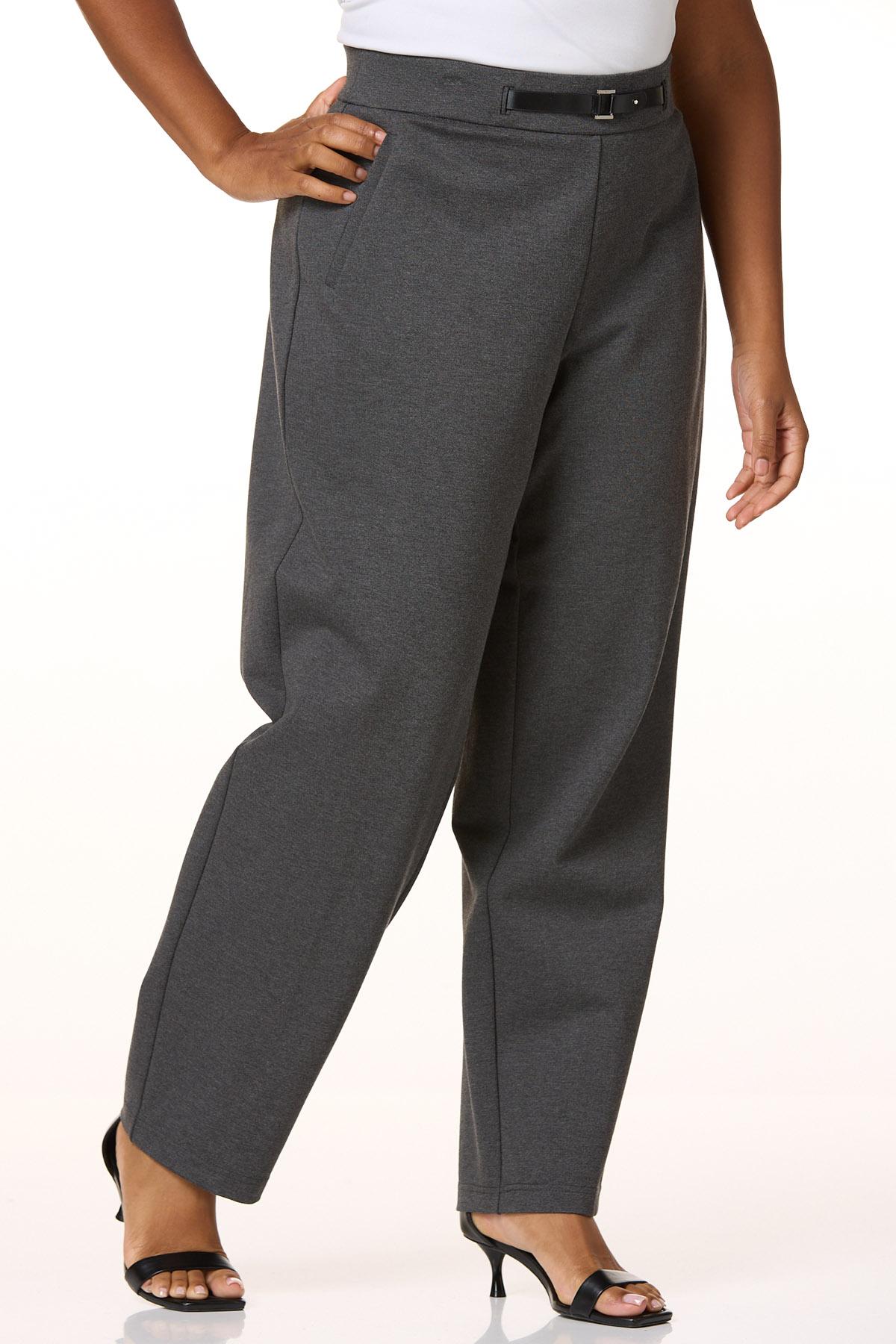 Cato Fashions | Cato Plus Size Faux Leather Belted Ponte Pants