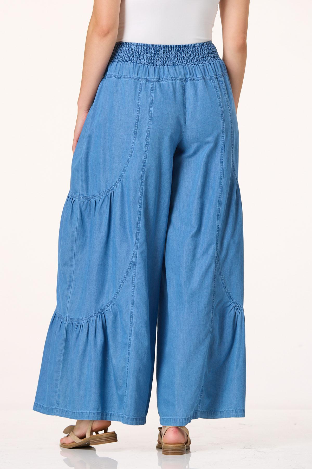 Cato Fashions | Cato Chambray Wavy Wide Leg Pants