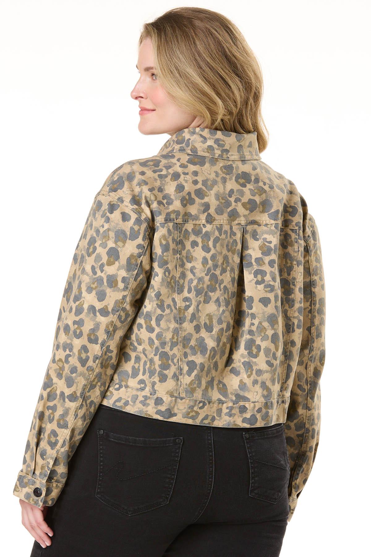  Cato Fashions | Cato Plus Size Leopard Denim Jacket