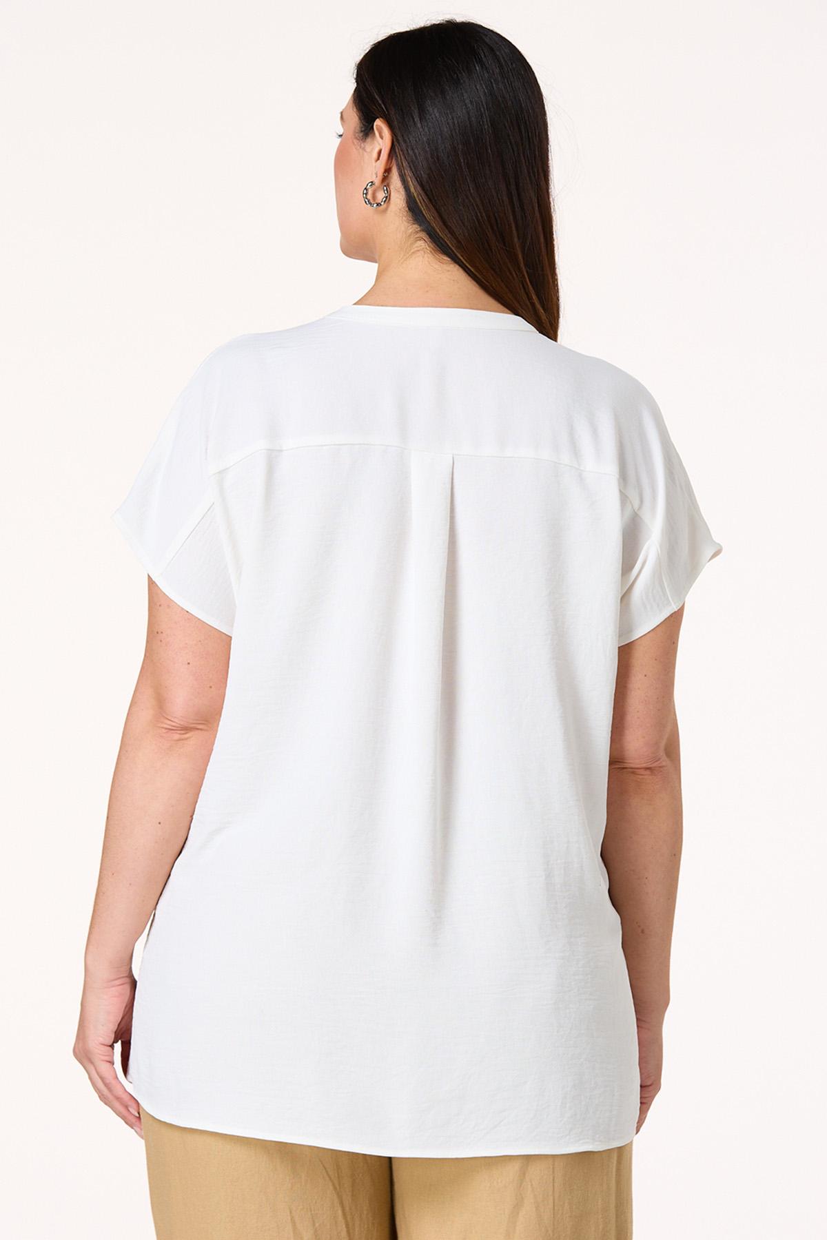  Cato Fashions | Cato Plus Size Solid Button Front Shirt