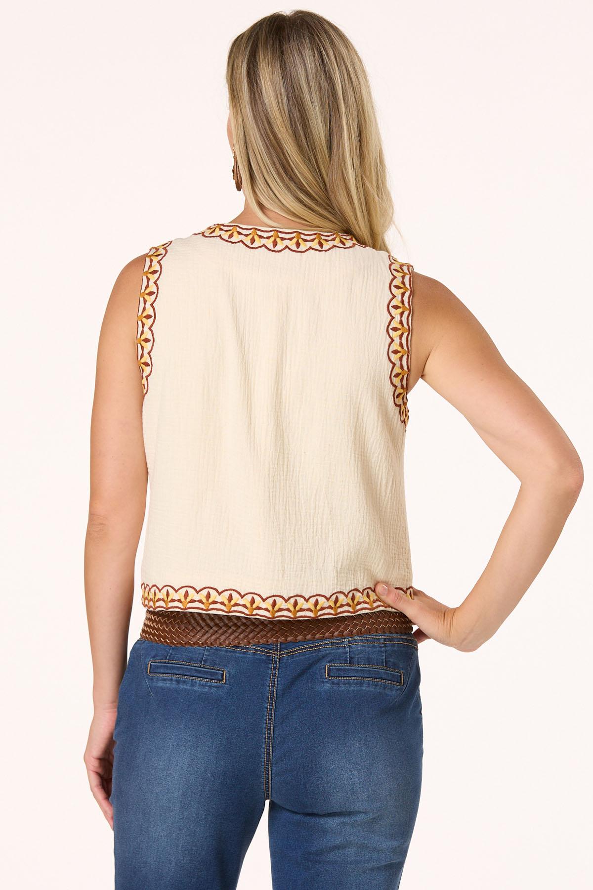  Cato Fashions | Cato Ripple Weave Embroidered Vest