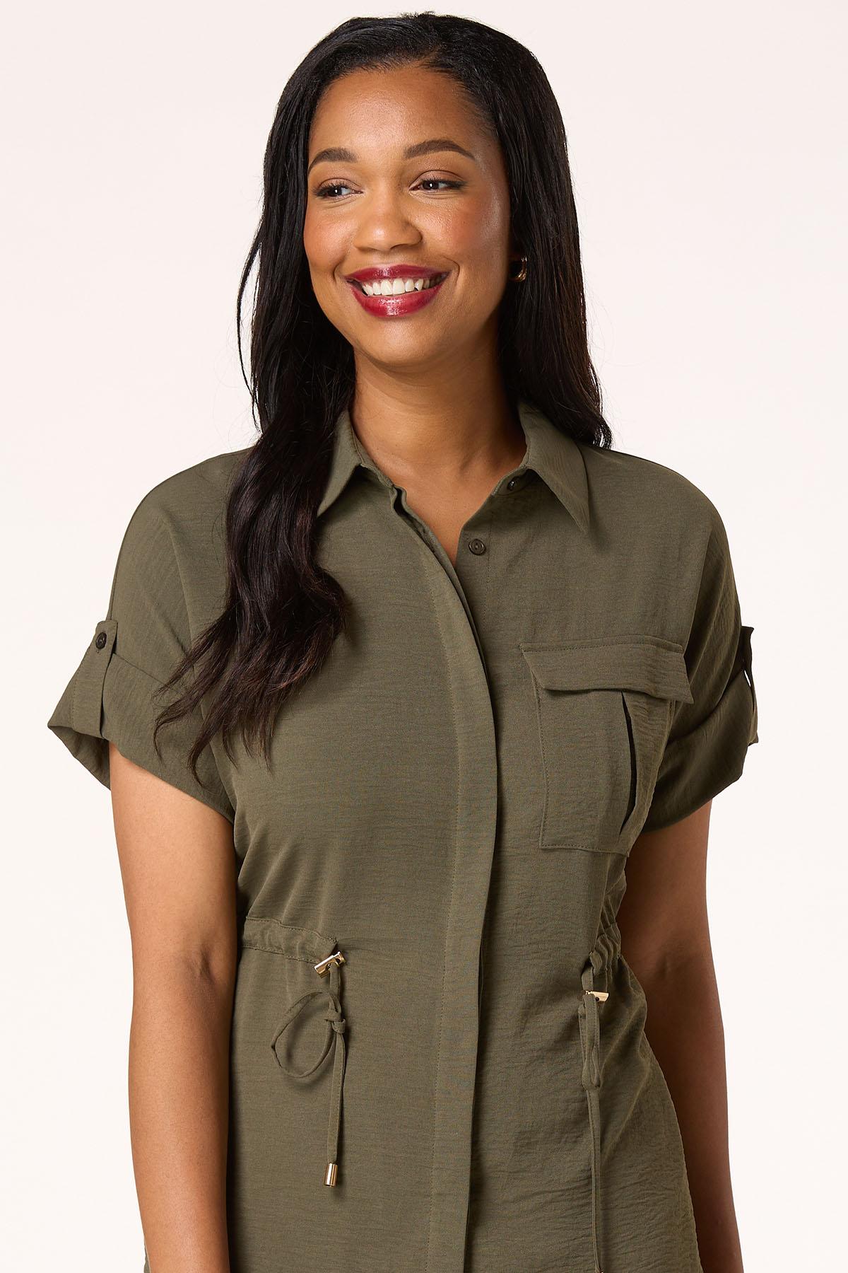 Cato Fashions | Cato Collared Cinched Waist Shirt