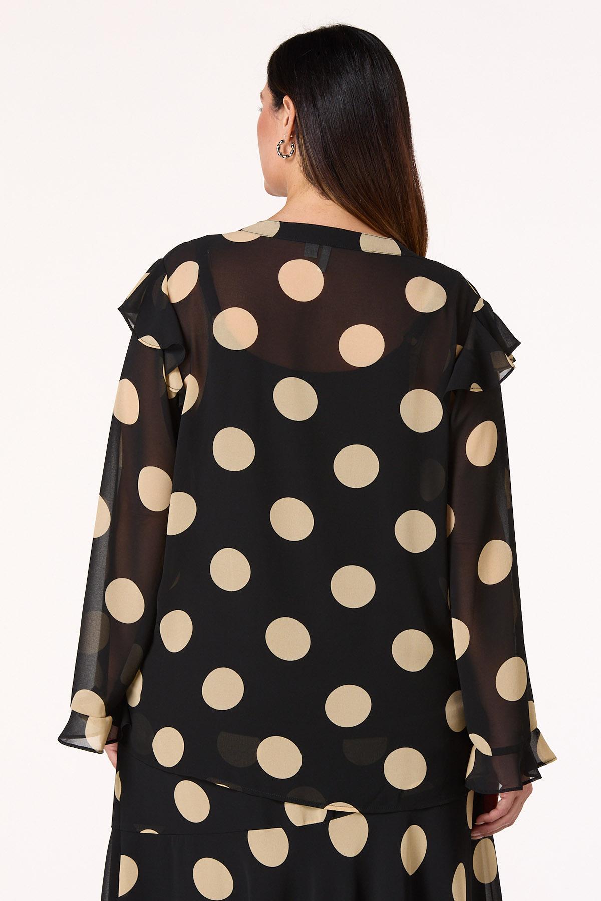  Cato Fashions | Cato Plus Size Lace Up Polka Dot Top