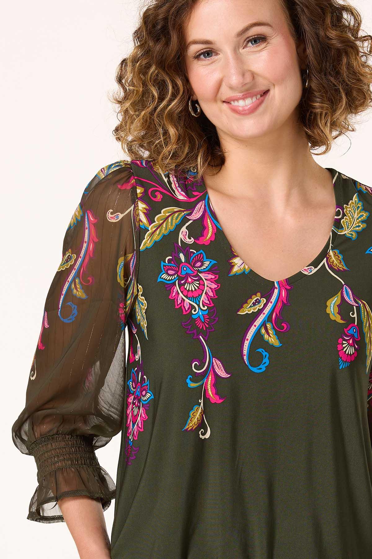  Cato Fashions | Cato Floral Paisley Balloon Sleeve Top