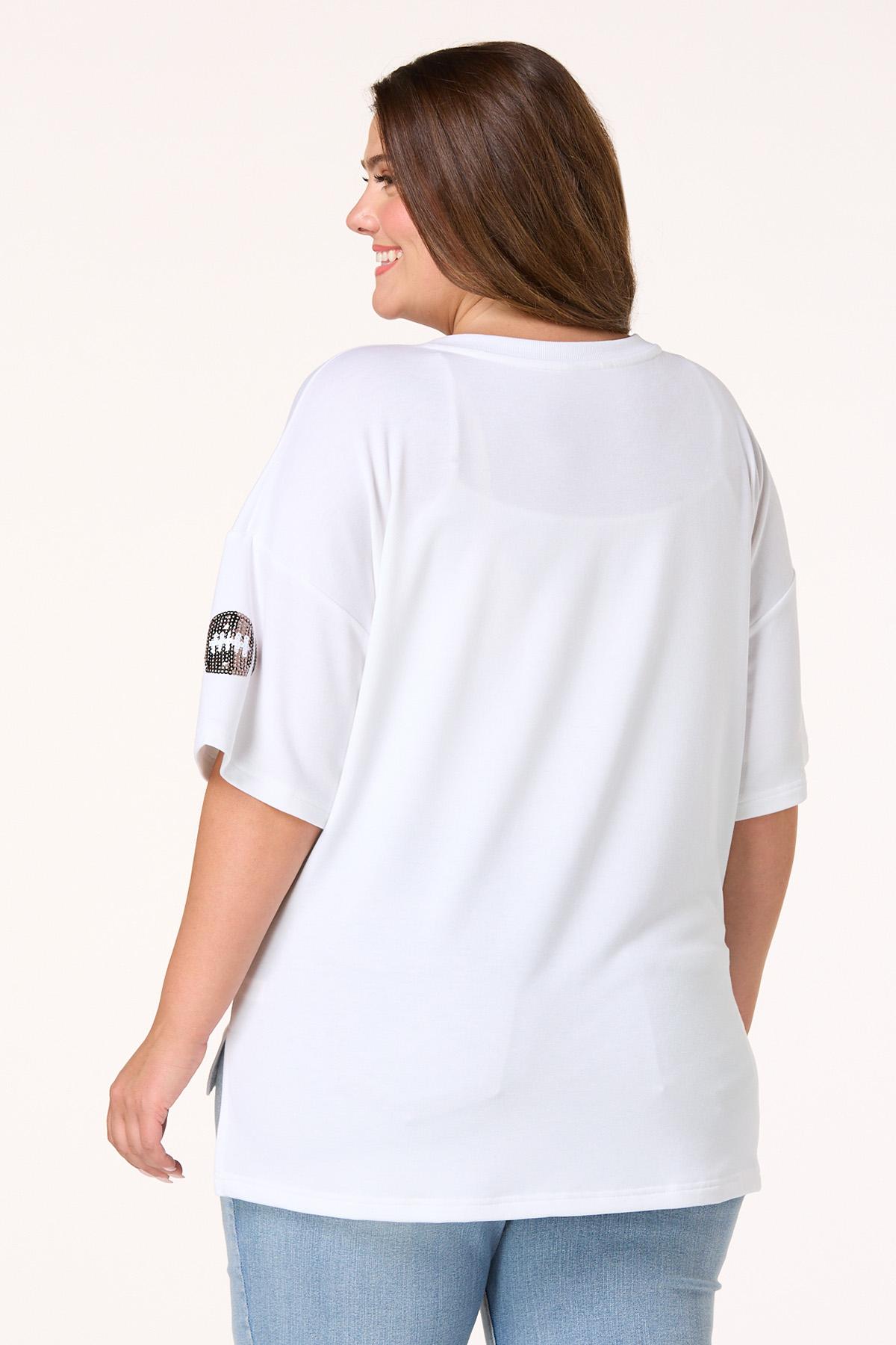  Cato Fashions | Cato Plus Size Sequin Football Tunic Top