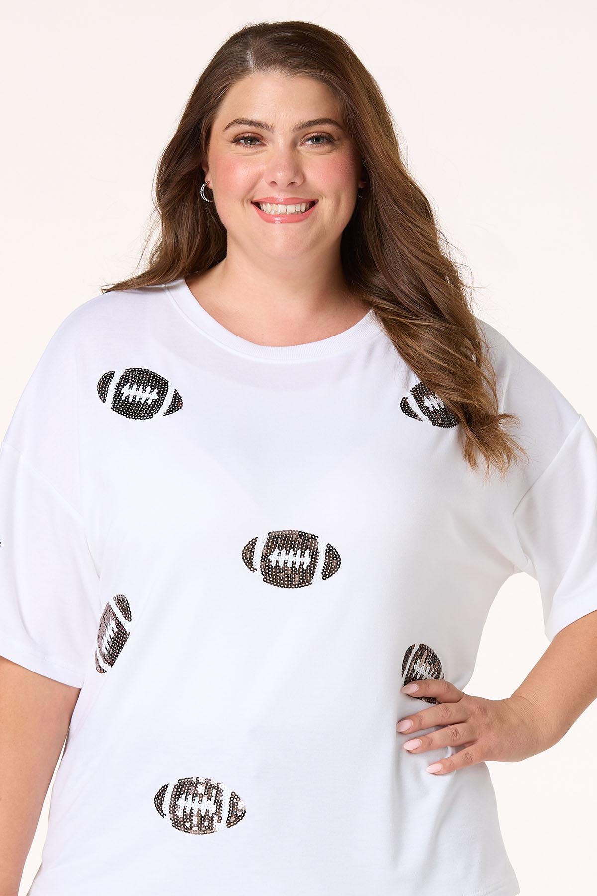  Cato Fashions | Cato Plus Size Sequin Football Tunic Top
