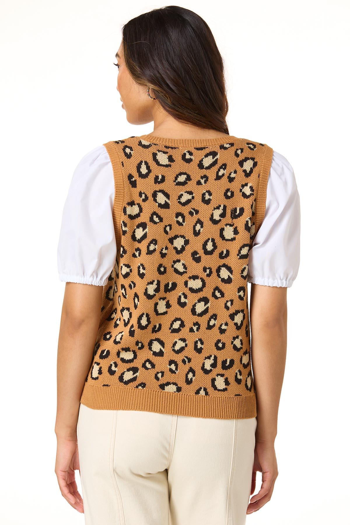  Cato Fashions | Cato Puff Sleeve Leopard Sweater