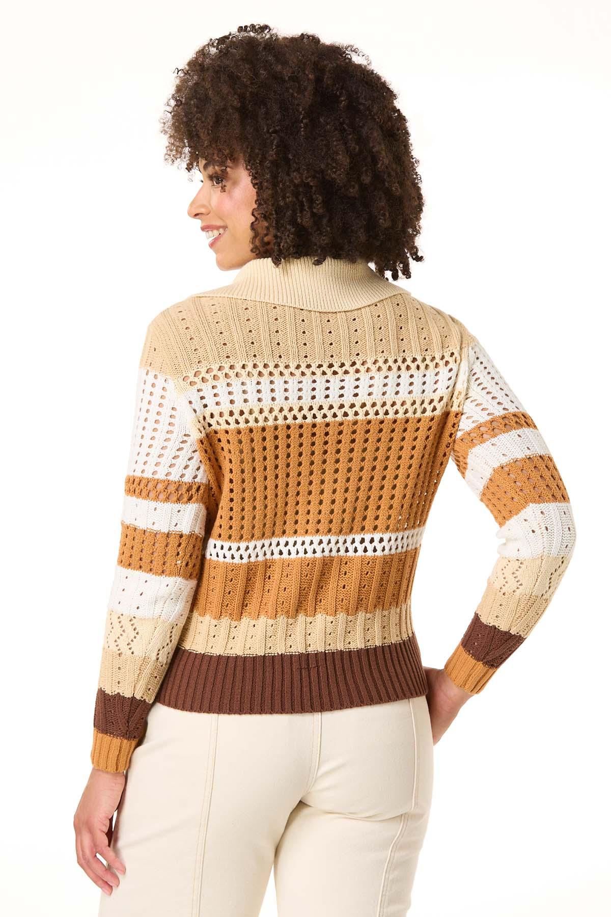  Cato Fashions | Cato Stripe Open Stitch Sweater