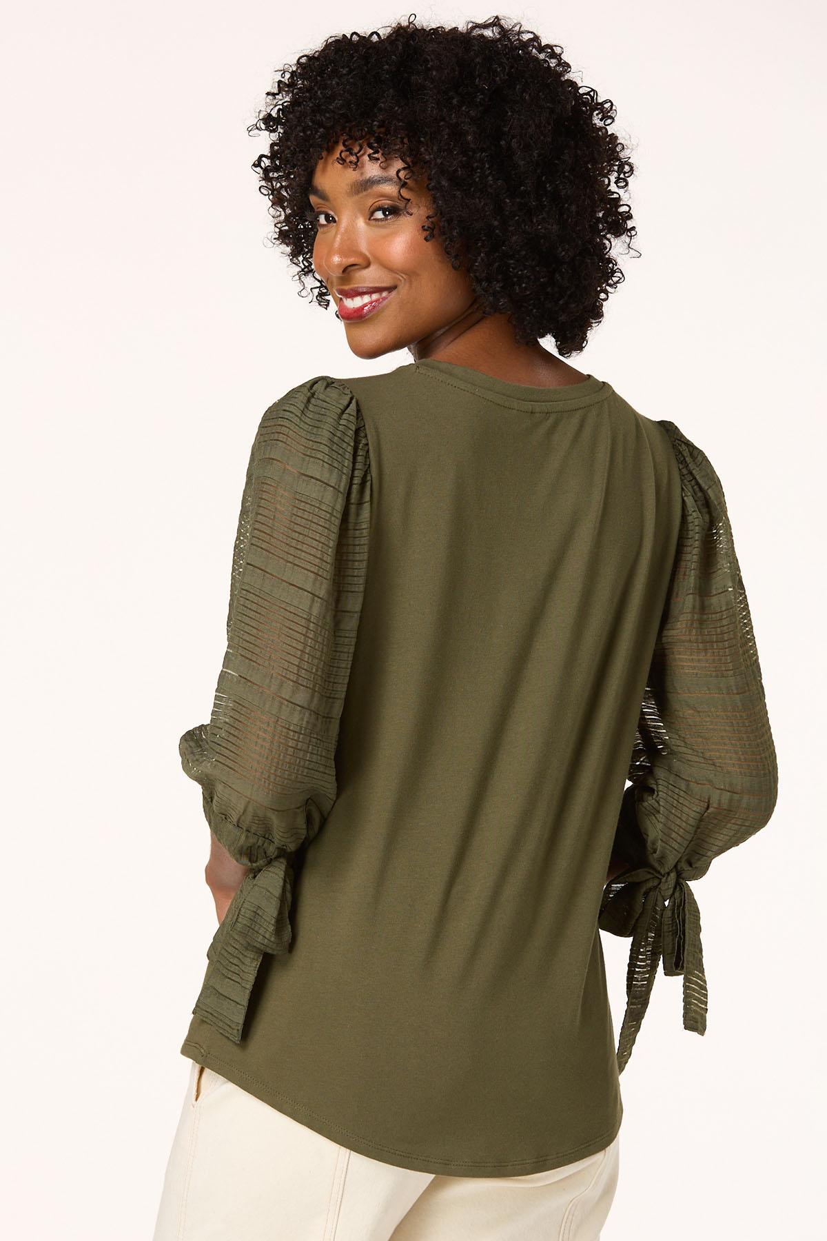  Cato Fashions | Cato Shadow Stripe Sleeve Top