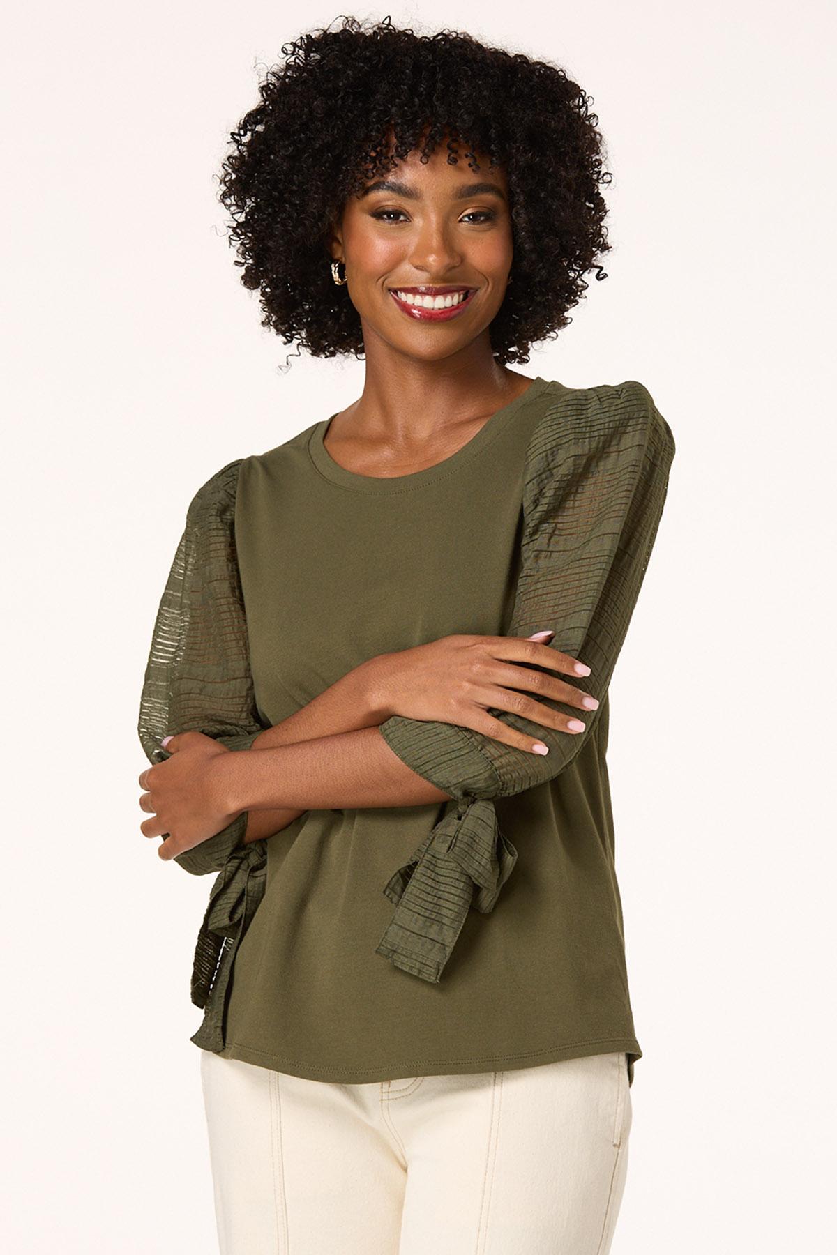  Cato Fashions | Cato Shadow Stripe Sleeve Top