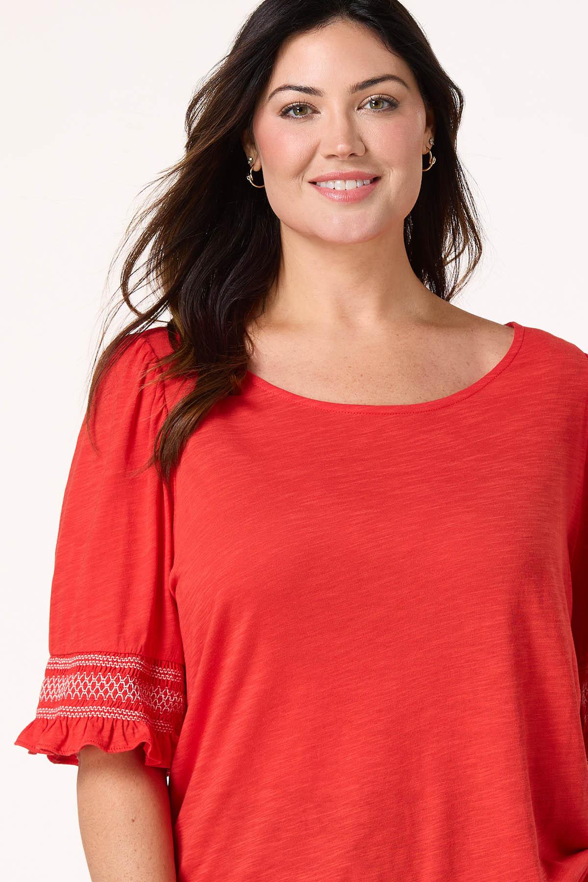 Cato Fashions | Cato Plus Size Embroidered Smocked Knit Top