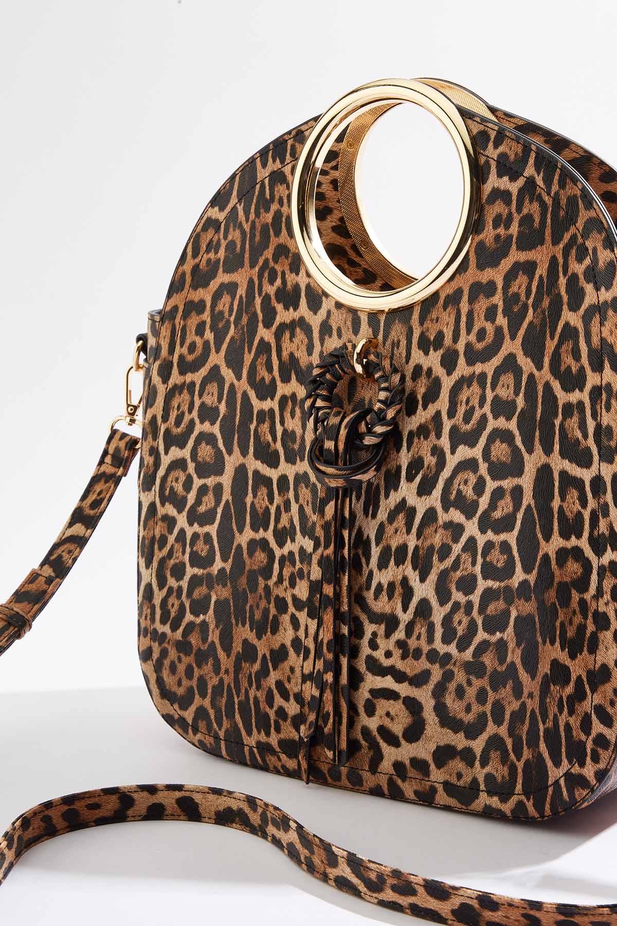  Cato Fashions | Cato Leopard Ring Handle Satchel