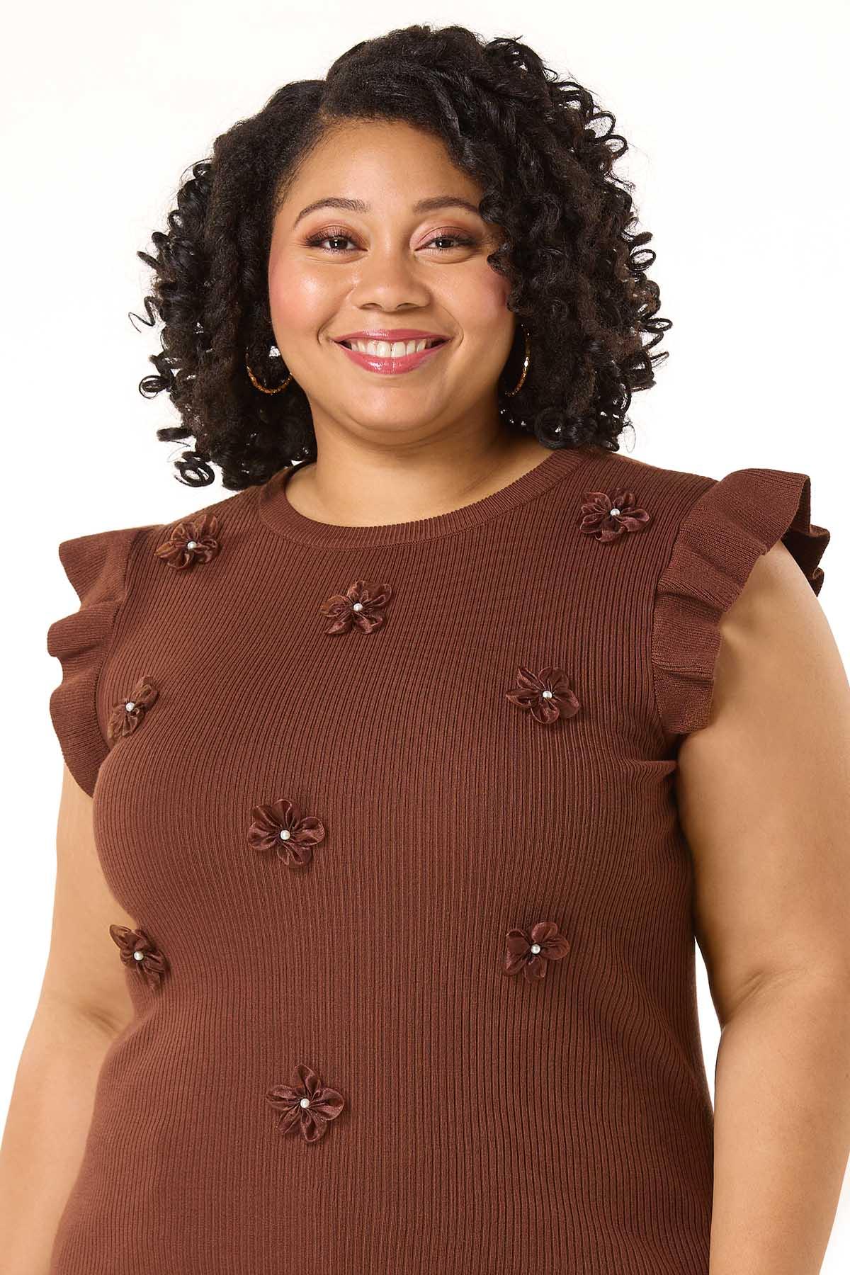  Cato Fashions | Cato Plus Size 3d Floral Pearl Sweater