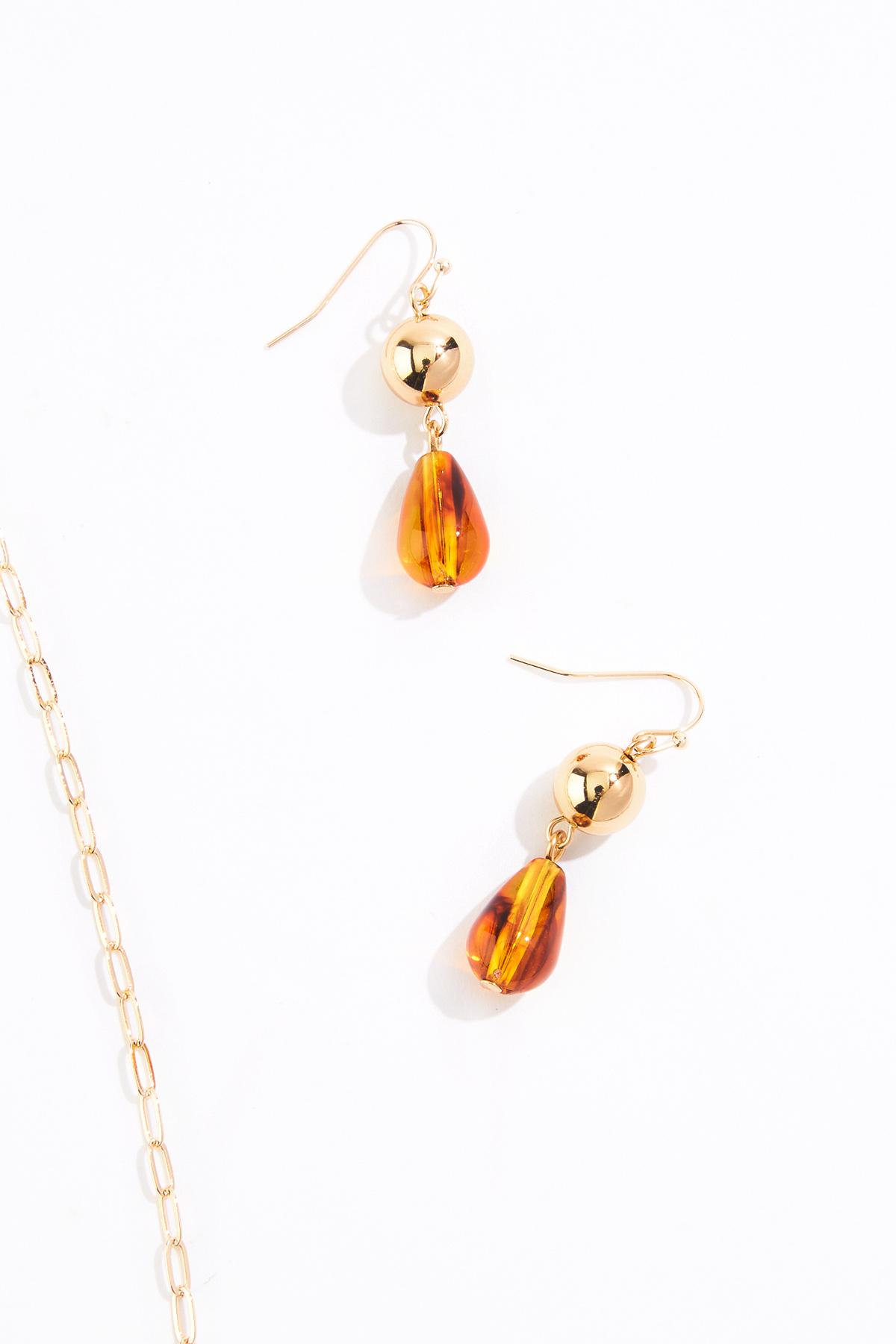  Cato Fashions | Cato Wood Pendant Beaded Tassel Necklace Set