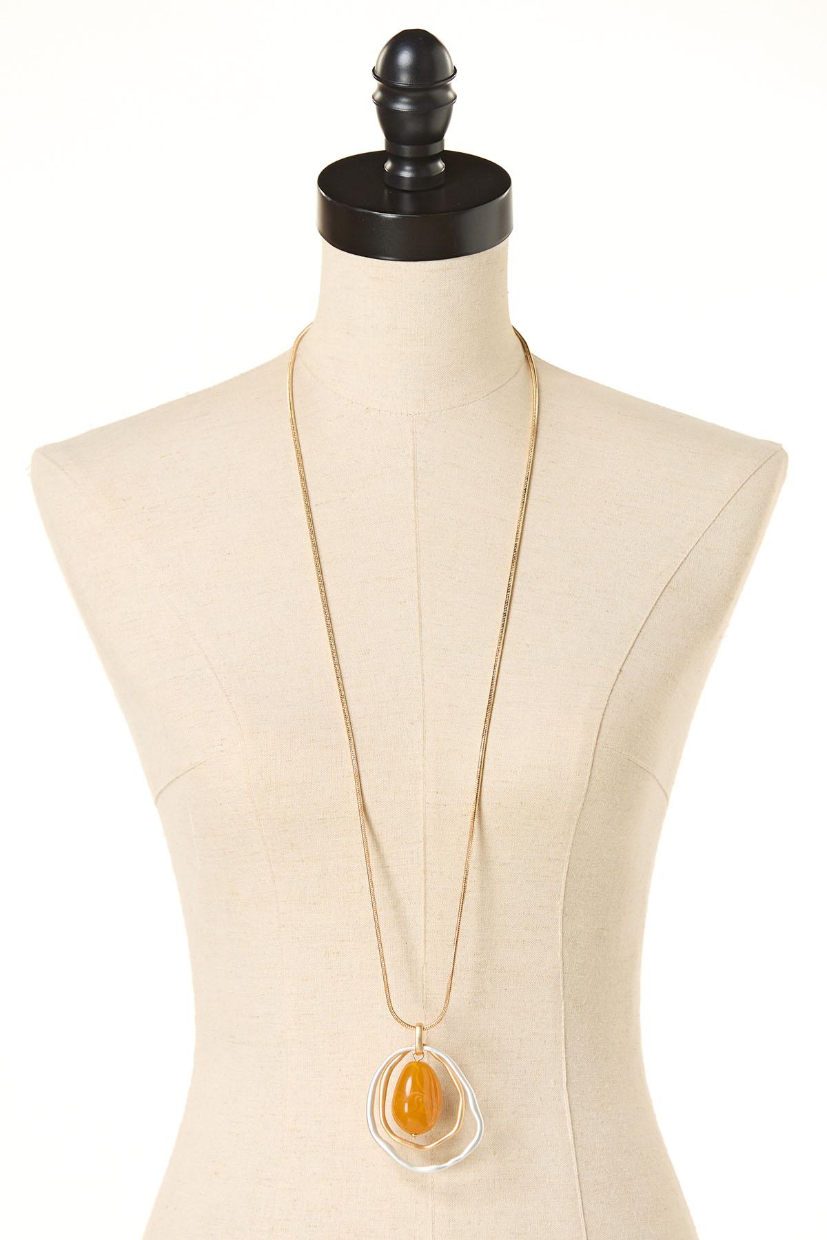 Cato Fashions | Cato Two- Tone Lucite Pendant Necklace Set