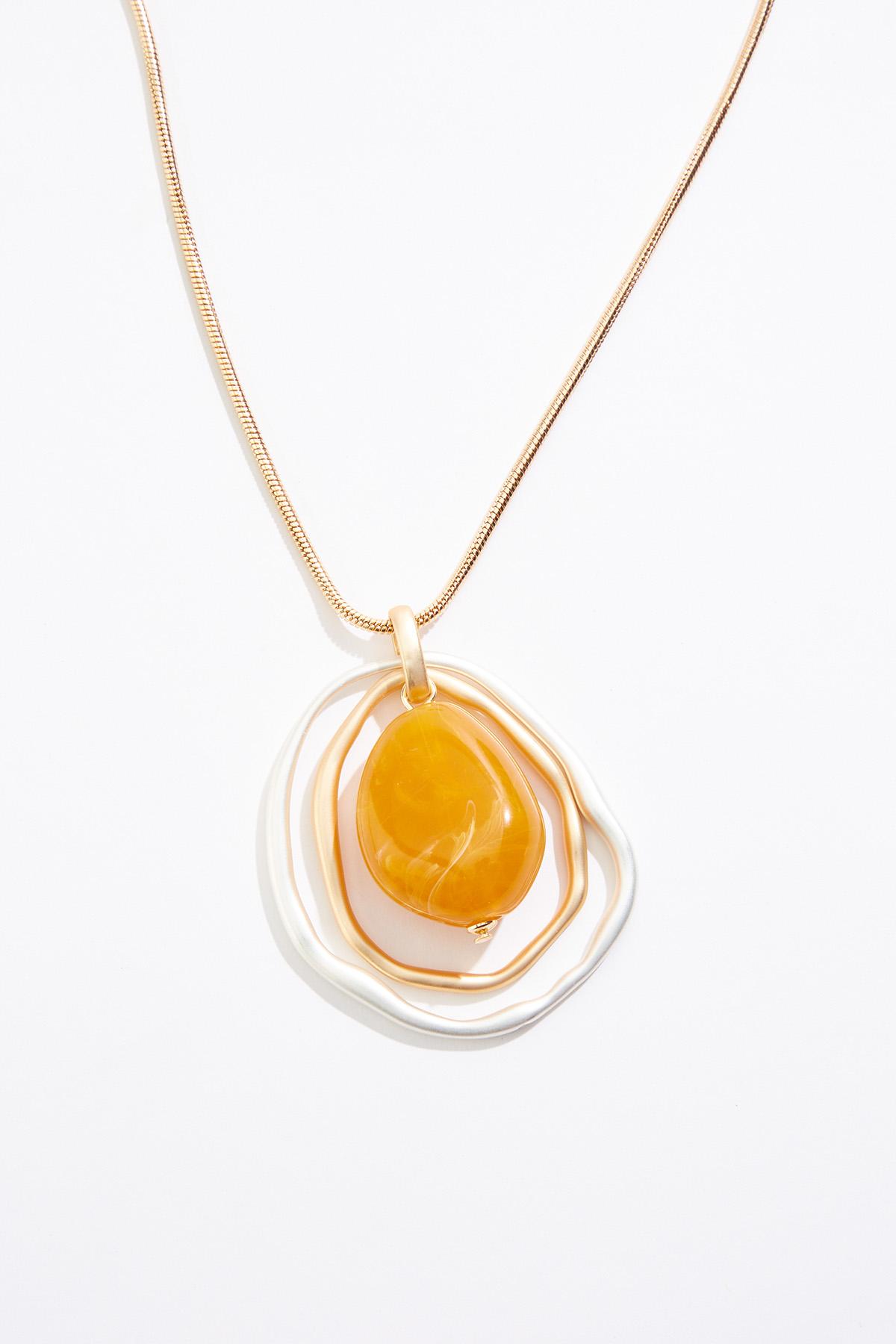 Cato Fashions | Cato Two- Tone Lucite Pendant Necklace Set