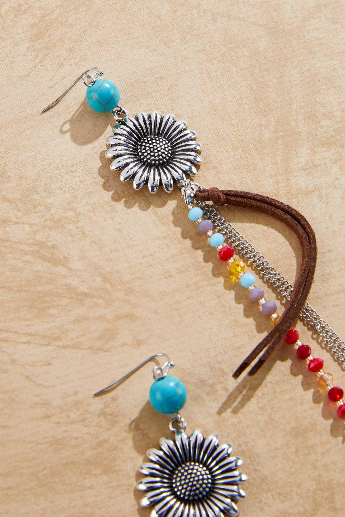  Cato Fashions | Cato Western Flower Multi Layer Tassel Earrings