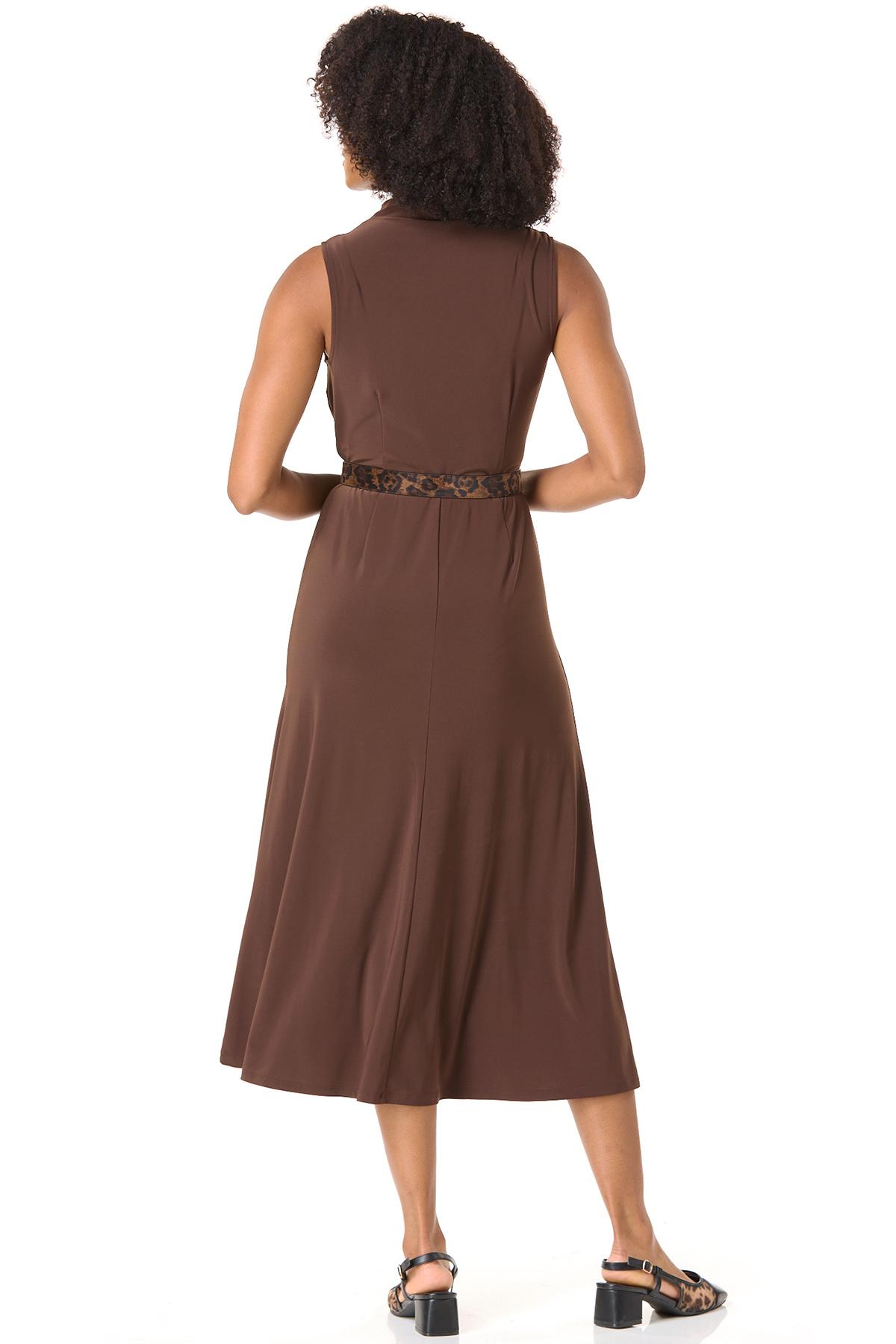 Cato Fashions | Cato Drop Shoulder Leopard Belt Midi Dress