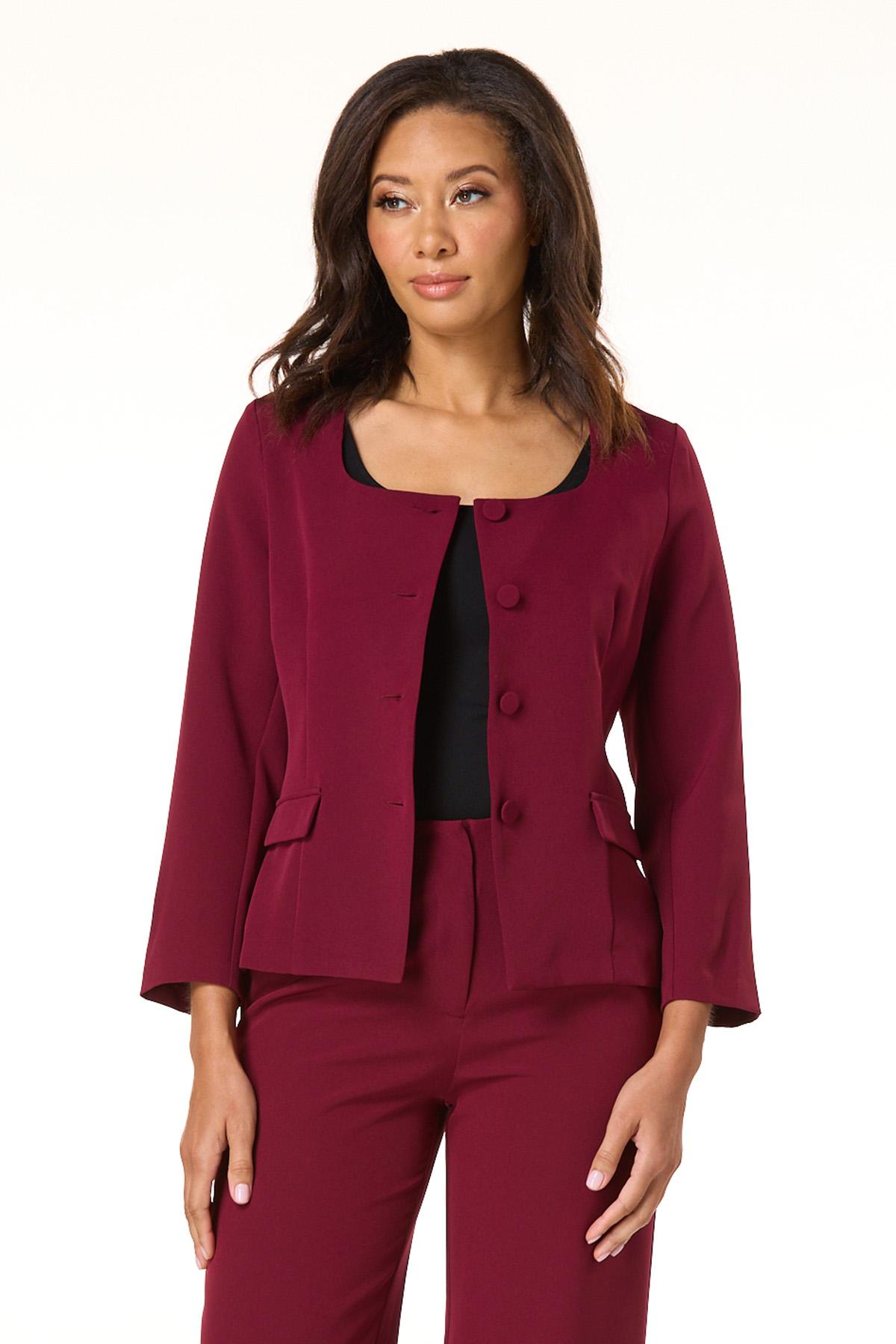  Cato Fashions | Cato Rhubarb Red Woven Blazer
