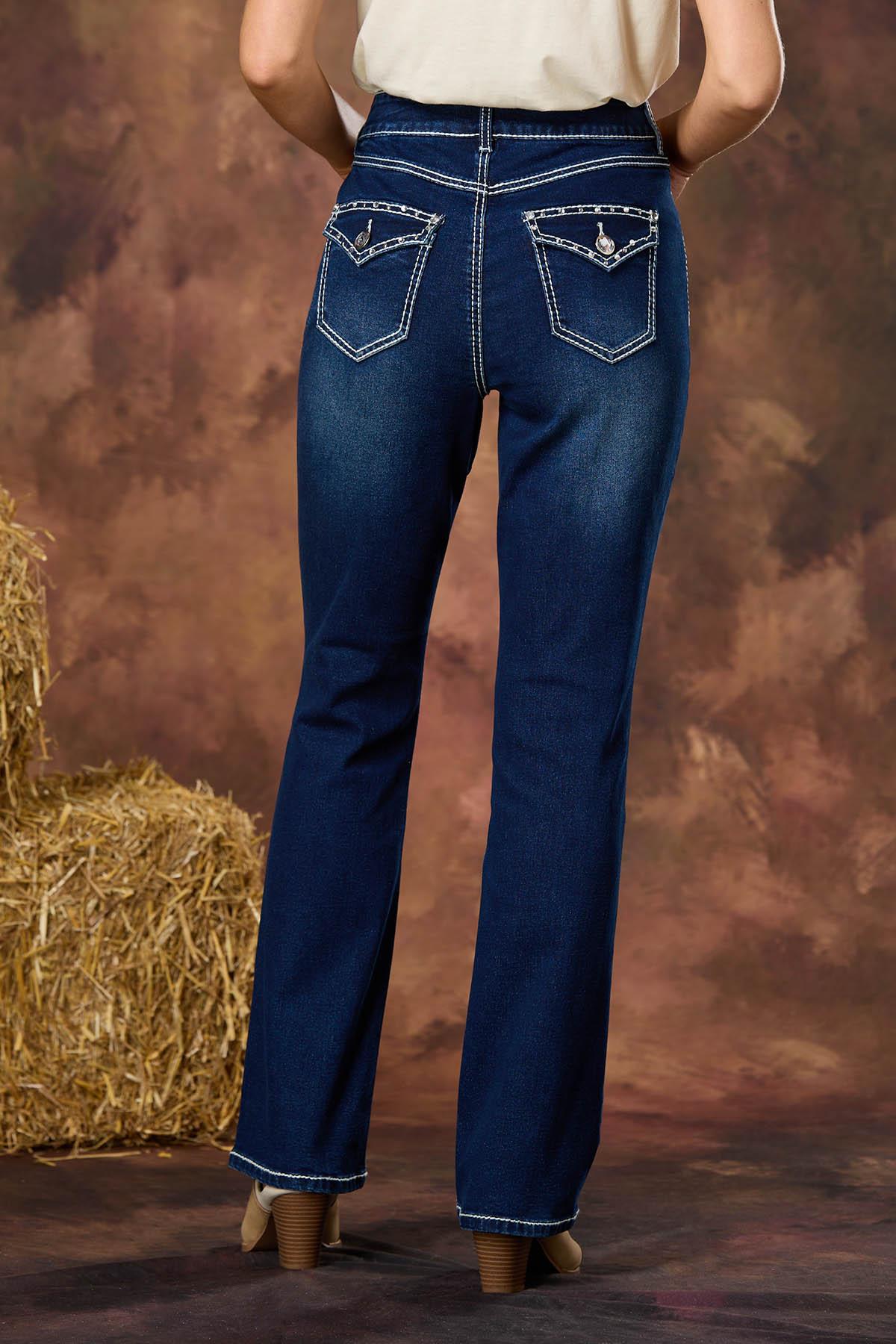 Cato Fashions | Cato Embellished Contrast Stitch Jeans