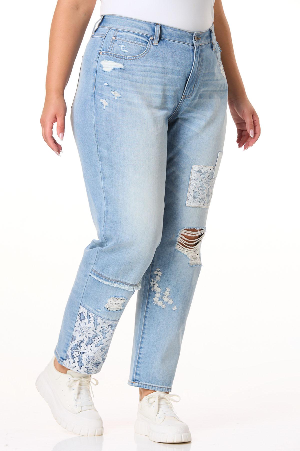 Cato Fashions | Cato Plus Size Embroidered Lace Patchwork Jeans