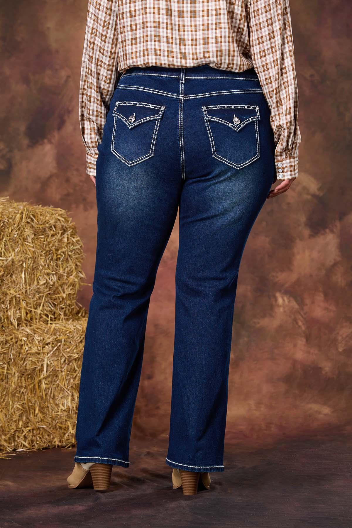 Cato Fashions | Cato Plus Size Embellished Contrast Stitch Jeans