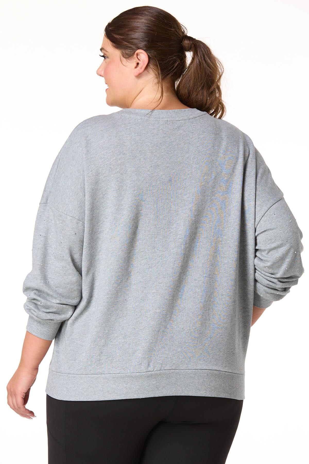  Cato Fashions | Cato Plus Size Rhinestone French Terry Top