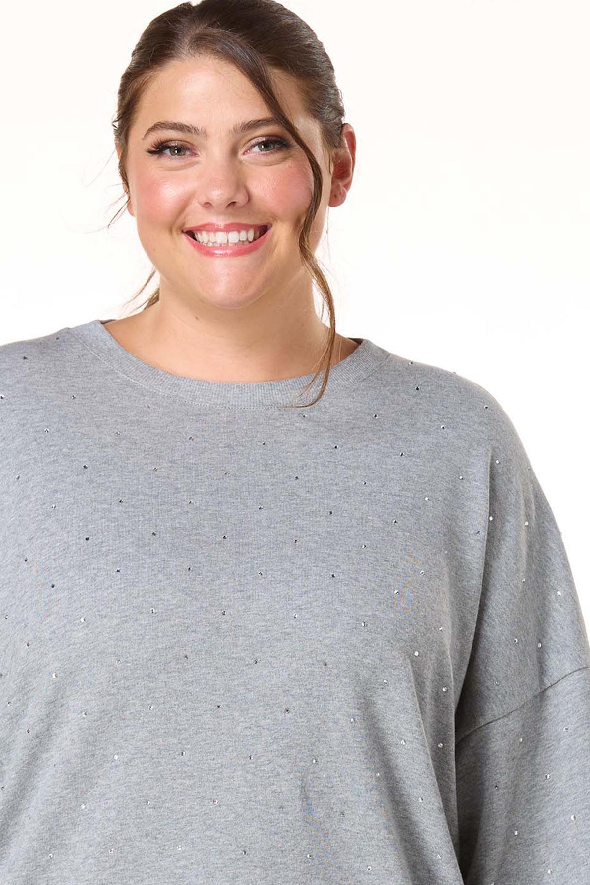  Cato Fashions | Cato Plus Size Rhinestone French Terry Top