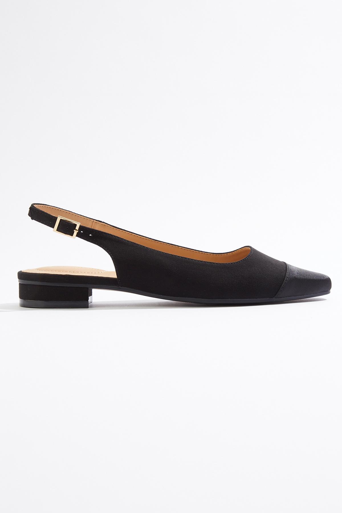 Cato Fashions | Cato Wide Width Cap Toe Slingback Flats