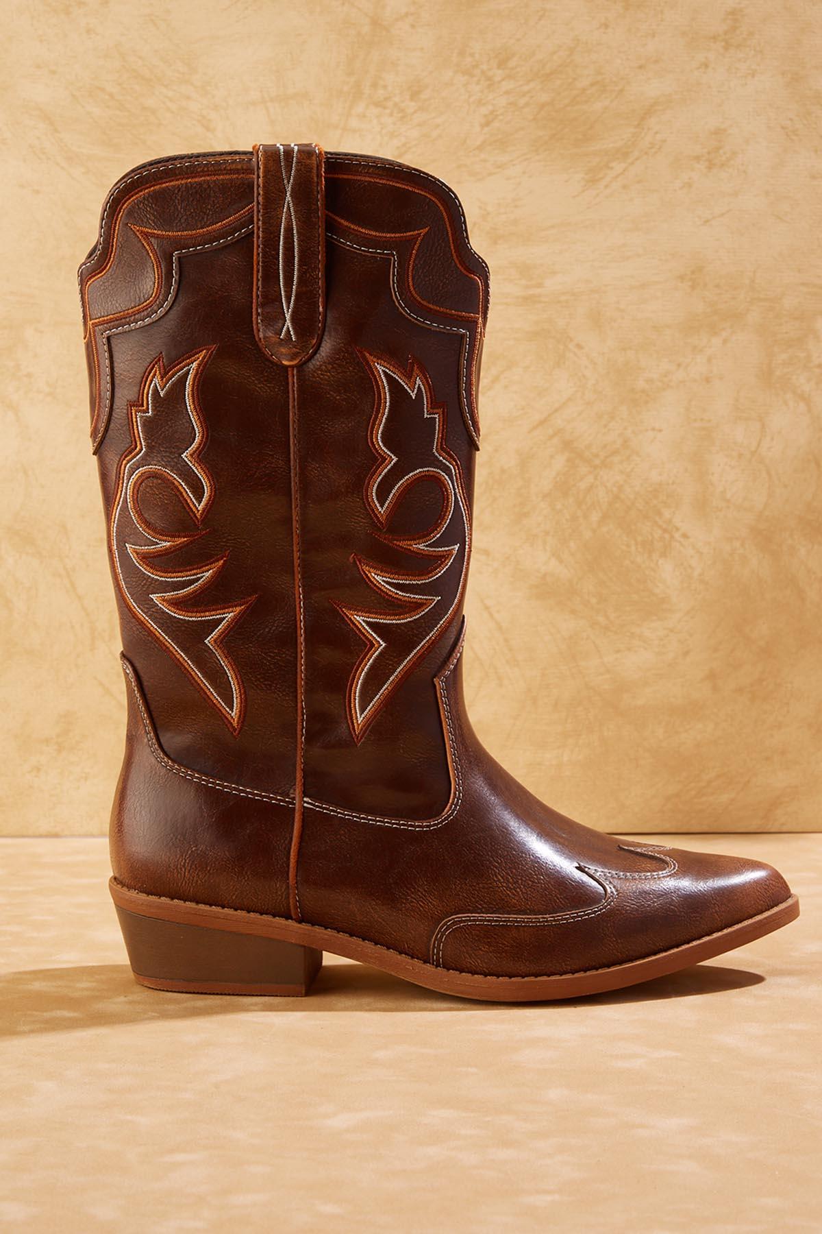 Cato Fashions | Cato Contrast Stitch Western Boots
