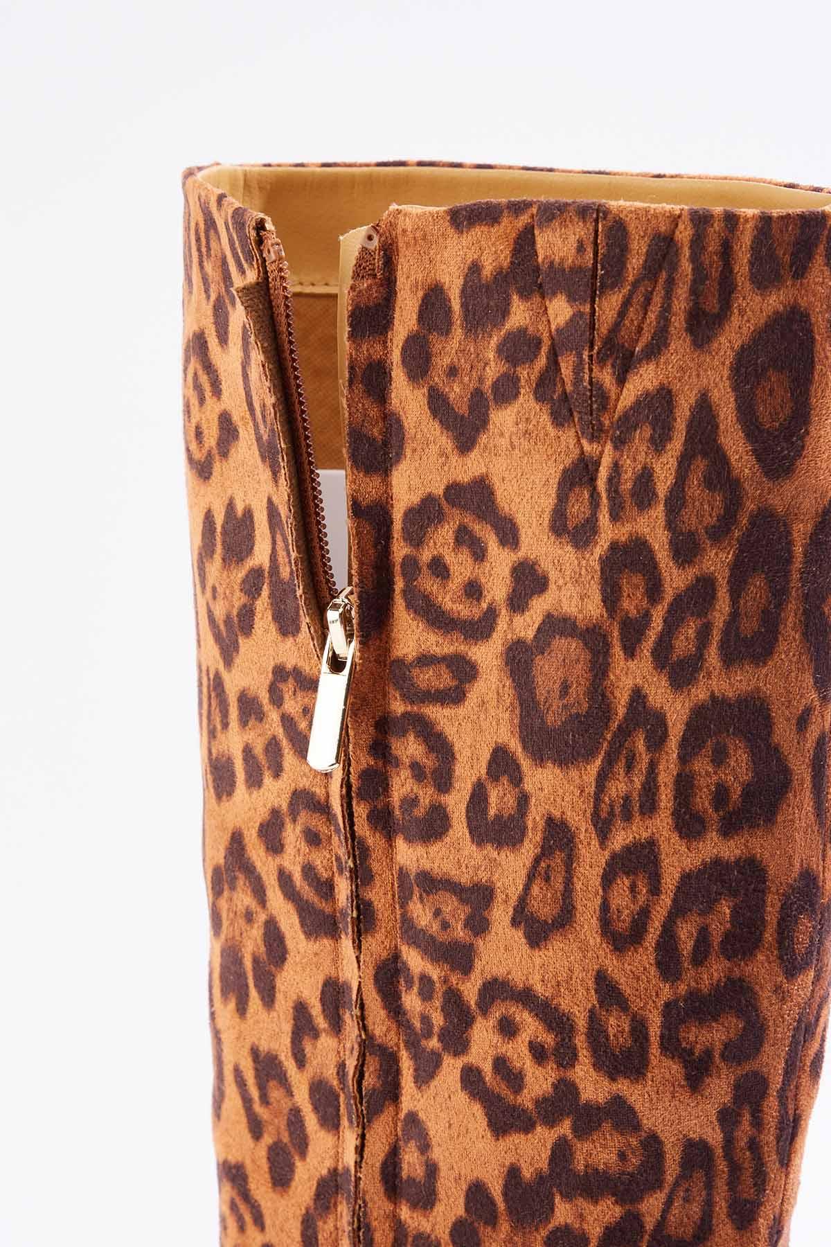 Cato Fashions | Cato Wide Width Faux Suede Leopard Tall Boots