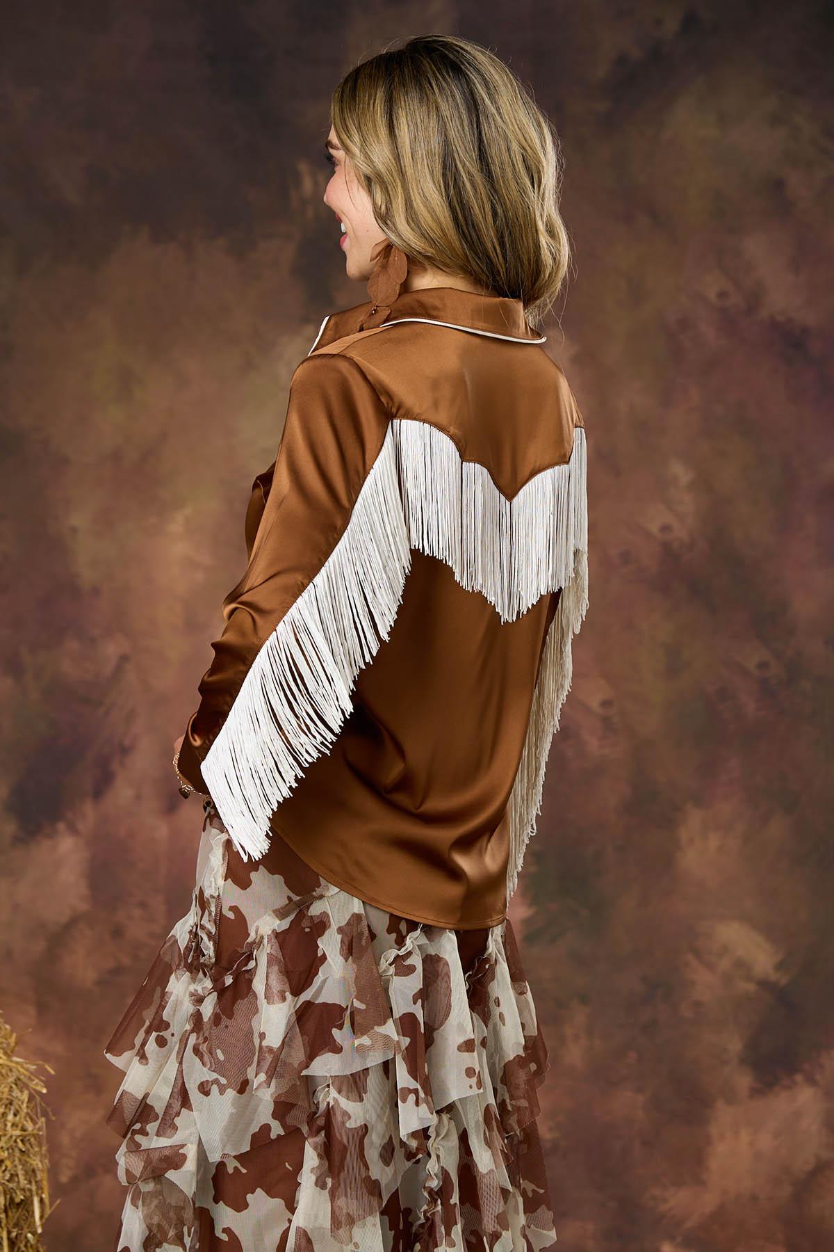 Cato Fashions | Cato Silky Fringe Trim Shirt