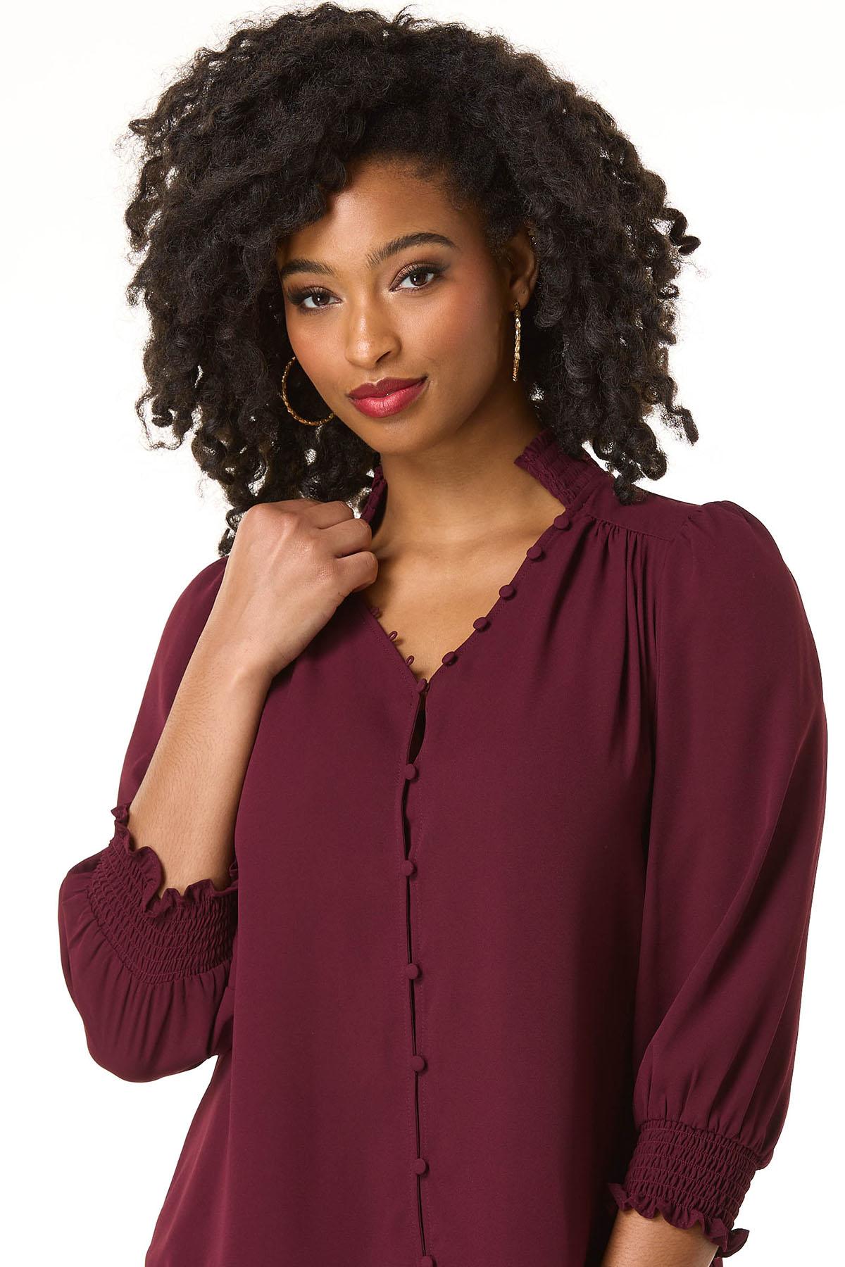 Cato Fashions | Cato Smocked Button Down Shirt
