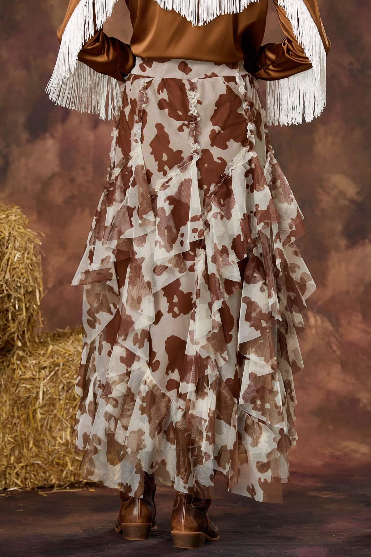  Cato Fashions | Cato Cow Print Mesh Skirt