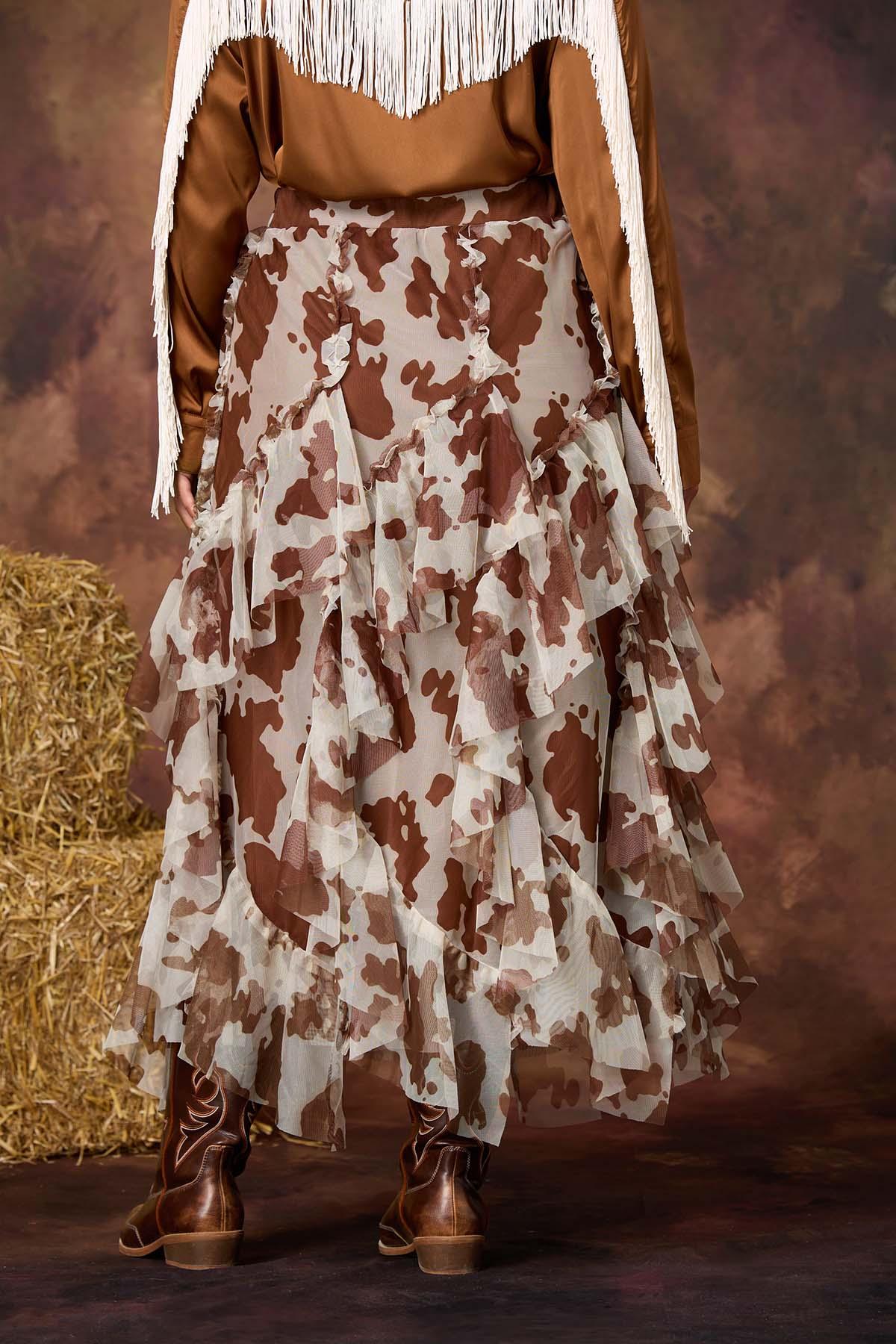  Cato Fashions | Cato Plus Size Cow Print Mesh Skirt