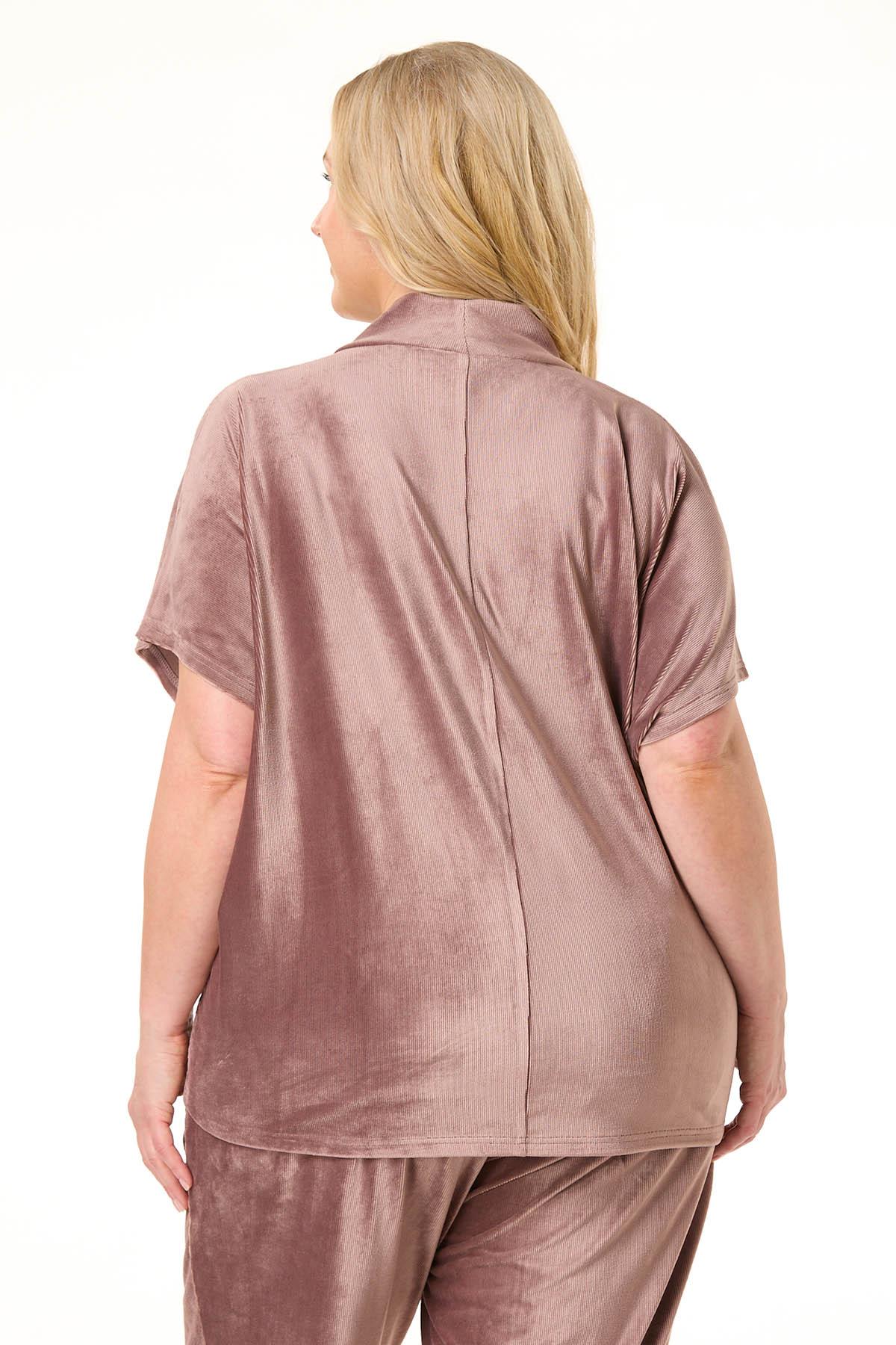  Cato Fashions | Cato Plus Size Berry Ribbed Velvet Top