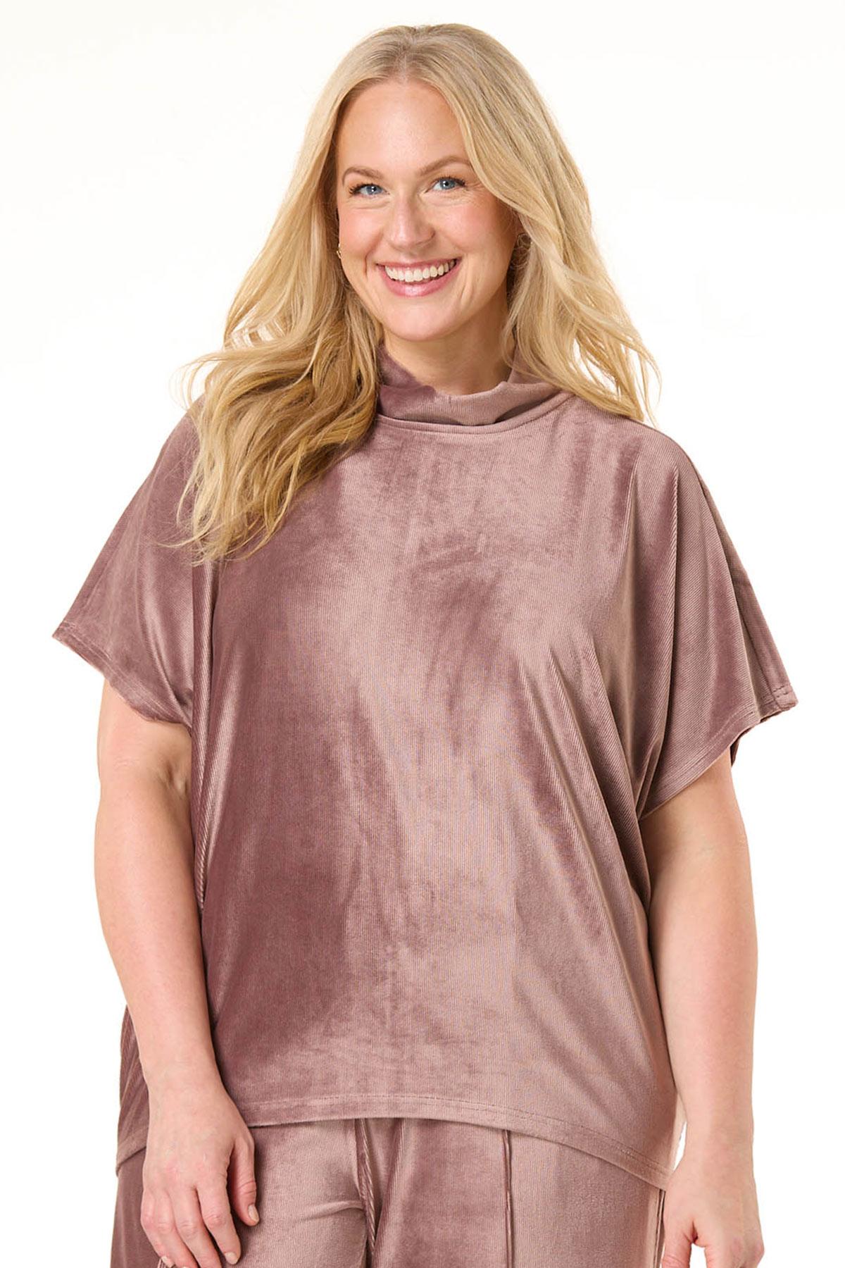  Cato Fashions | Cato Plus Size Berry Ribbed Velvet Top