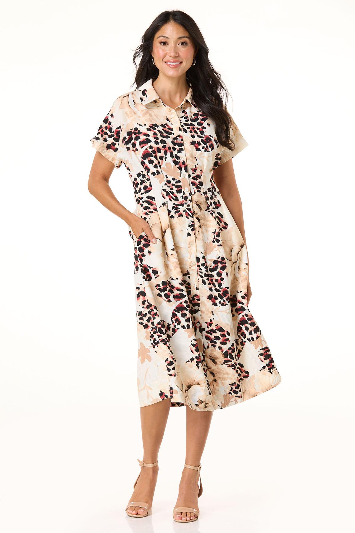  Cato Fashions | Cato Leopard Floral Shirt Dress