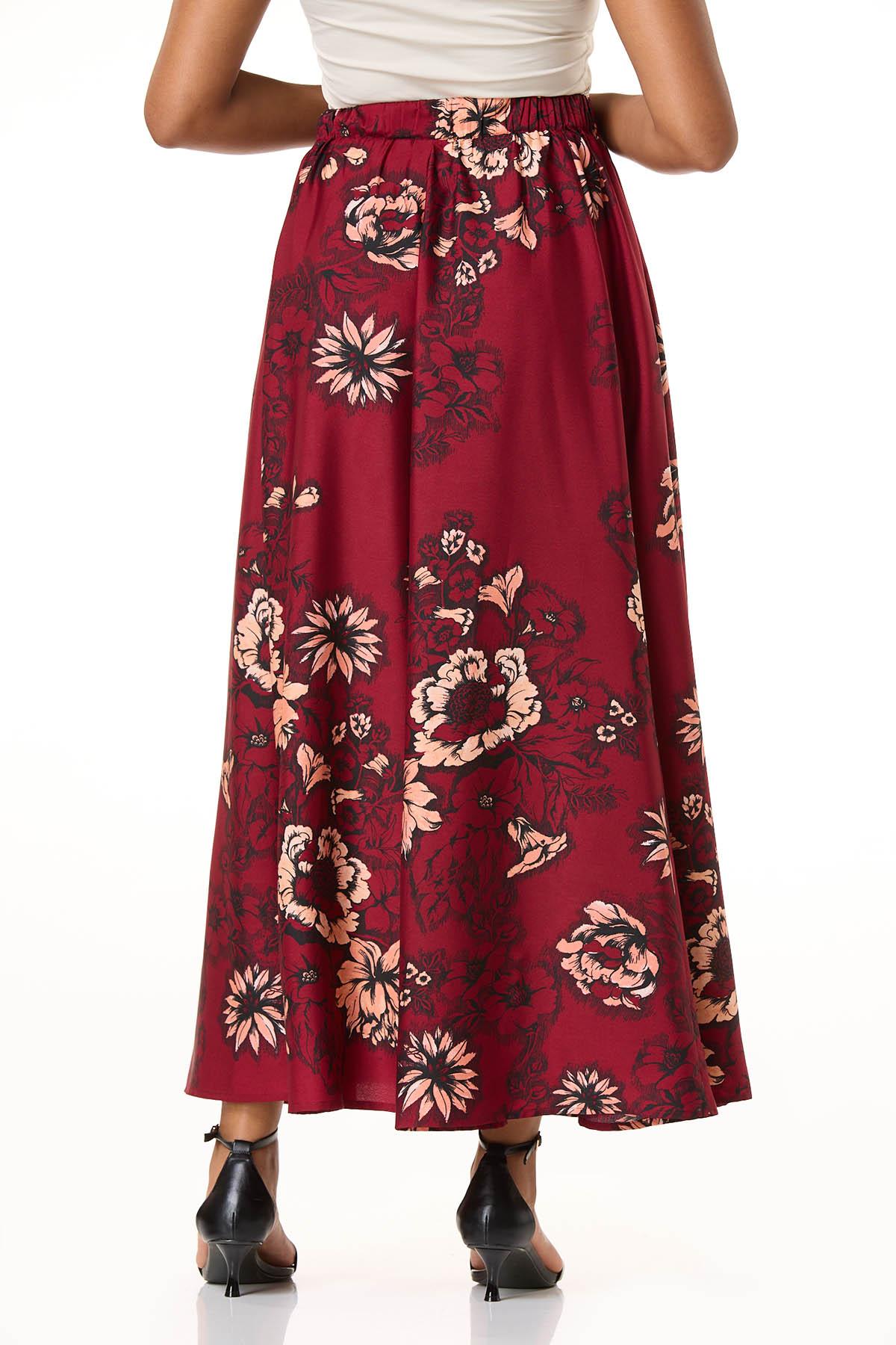 Cato Fashions | Cato Red Floral Maxi Skirt