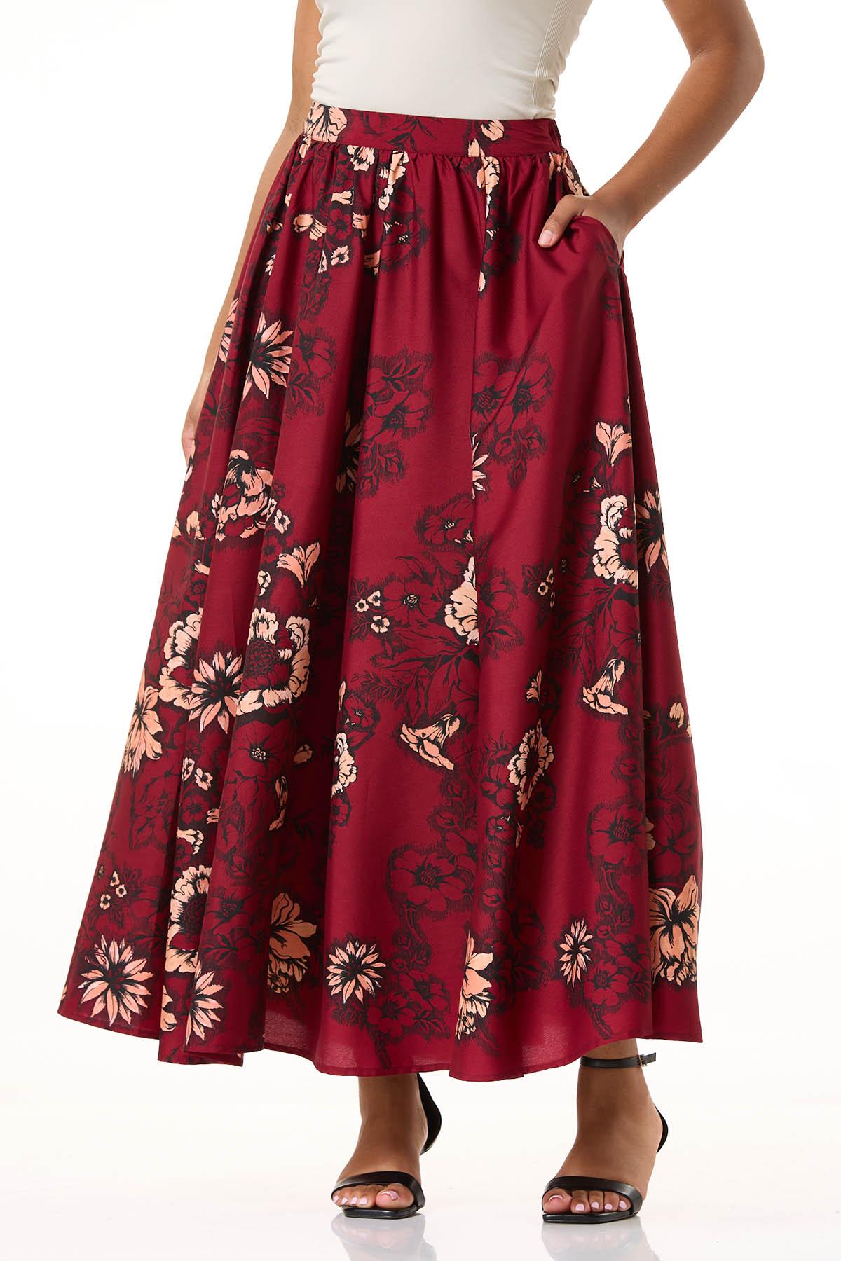  Cato Fashions | Cato Red Floral Maxi Skirt